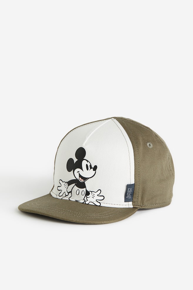 Motif-detail cap - Khaki green/Mickey Mouse/Dark grey/Mickey Mouse - 1