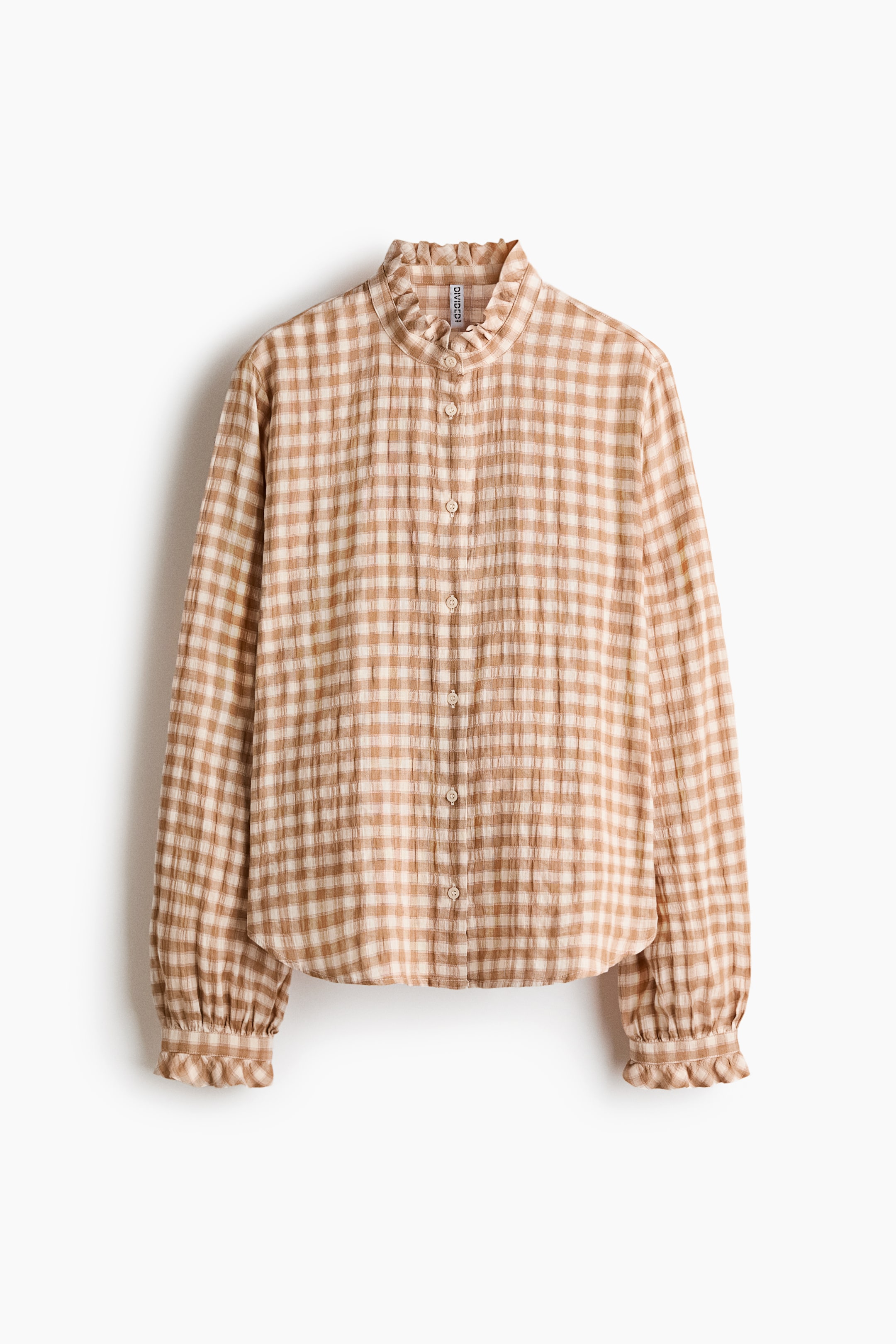 Blus med volangkrage