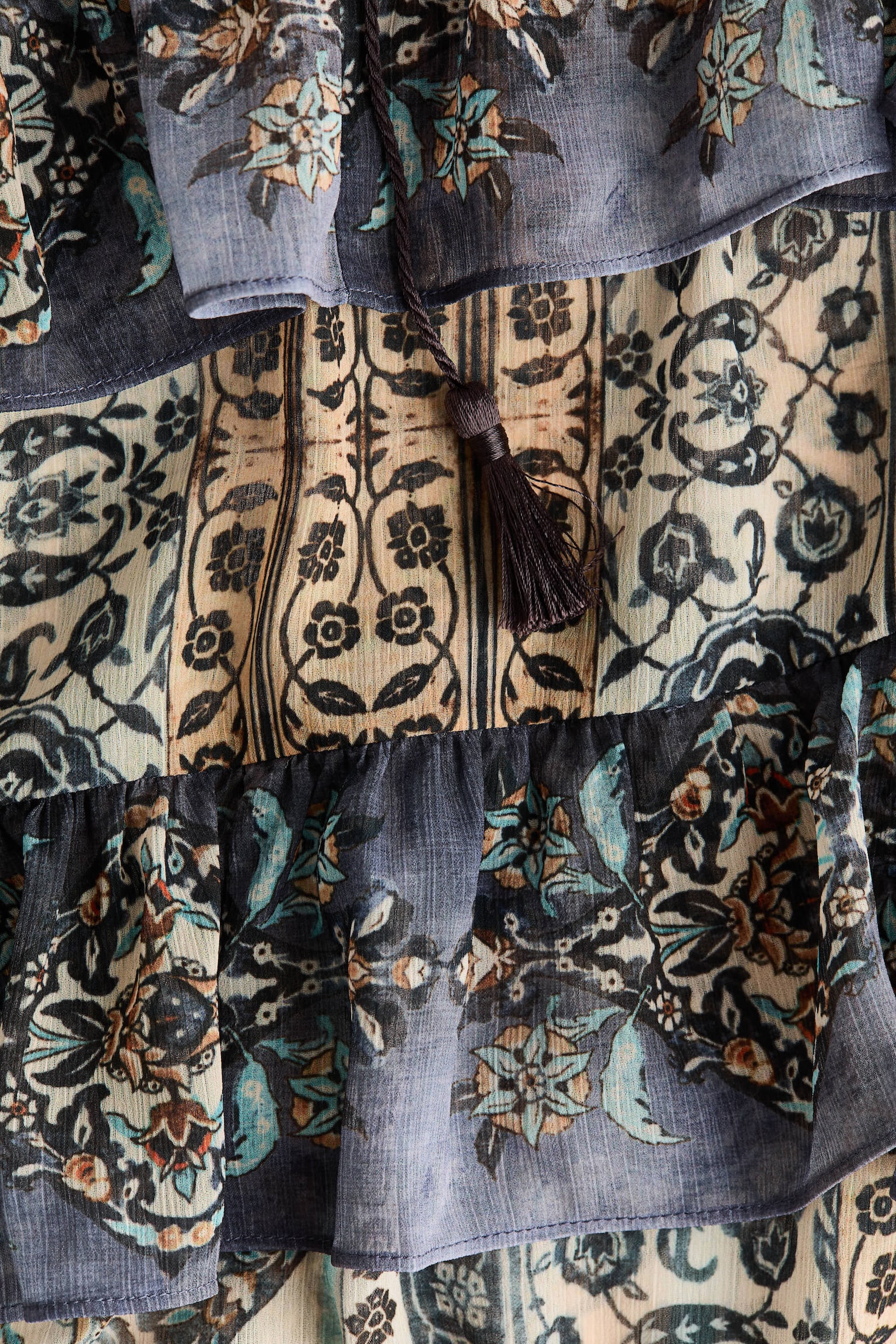Женское платье H&M Flounced Tunic, цвет: Тёмный синий — фото 7