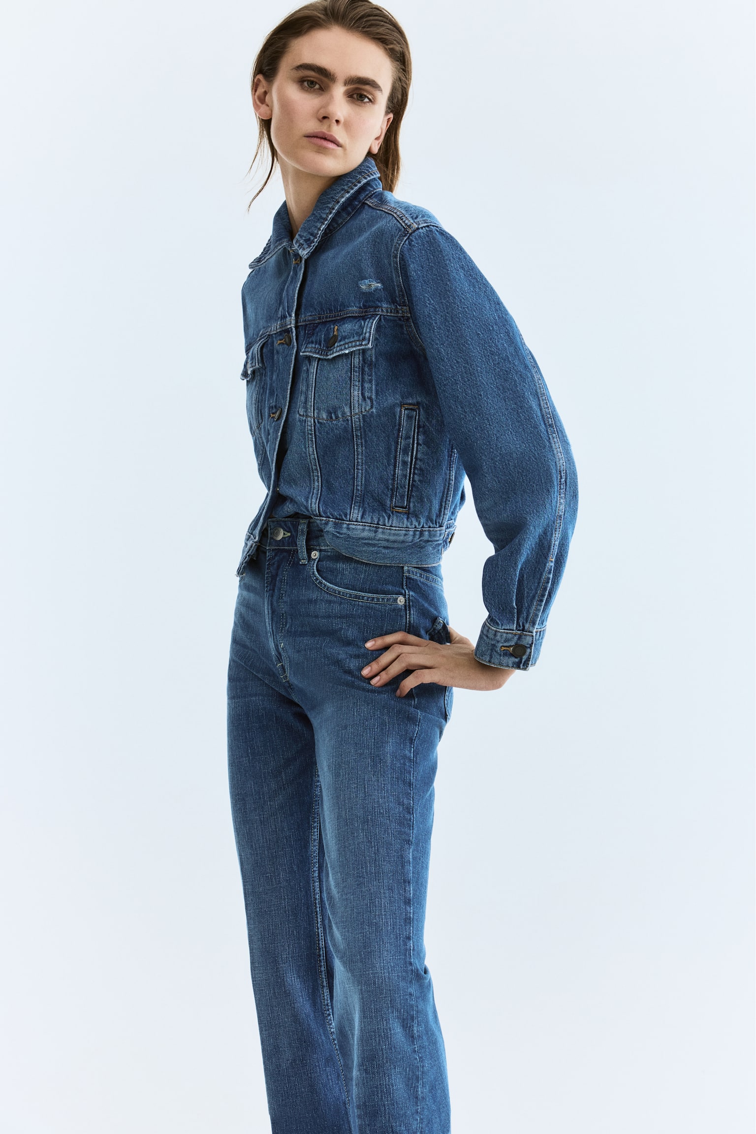 Bootcut High Jeans - כחול ג'ינס/חום כהה/כחול ג'ינס כהה - 9