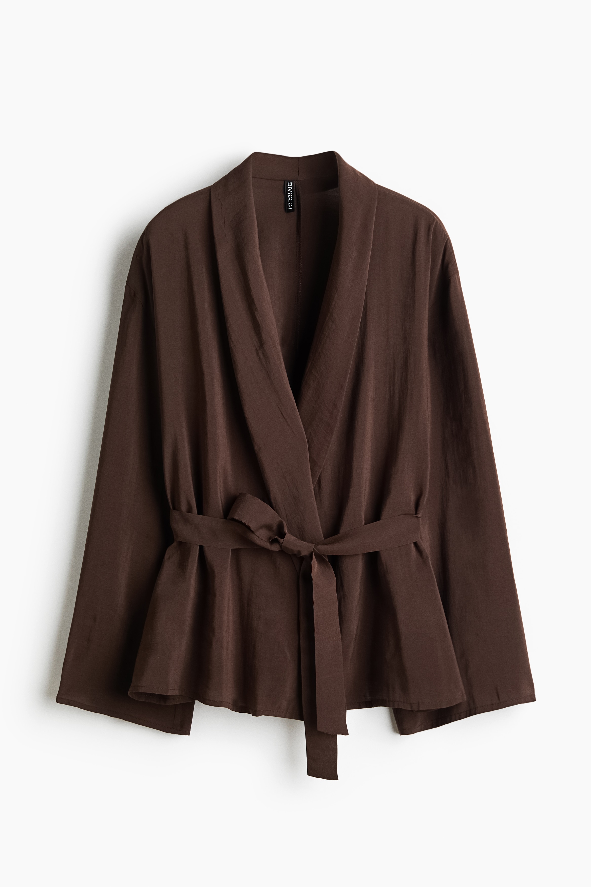 加大碼綁帶西裝外套 - 深咖啡色