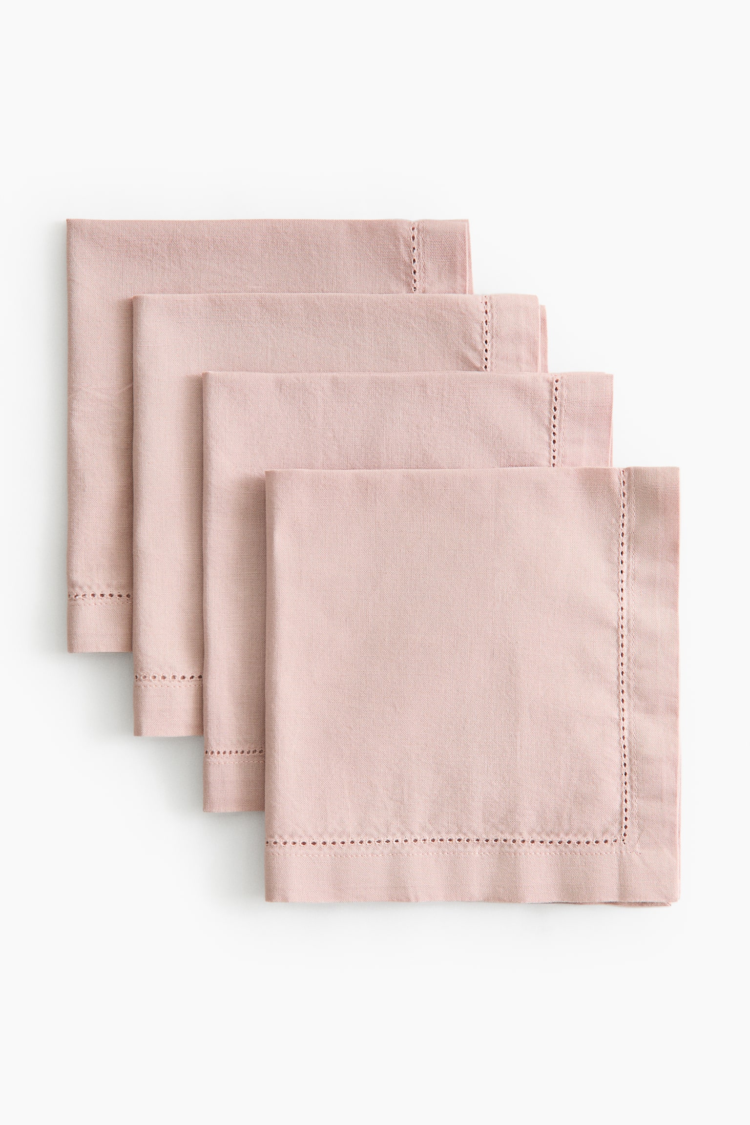 4-pack cotton napkins - Light dusty pink/Light beige - 5