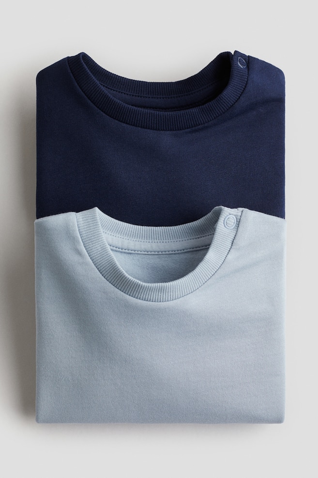 2er-Pack Baumwoll-Sweatshirts-Marineblau/Hellblau - 2