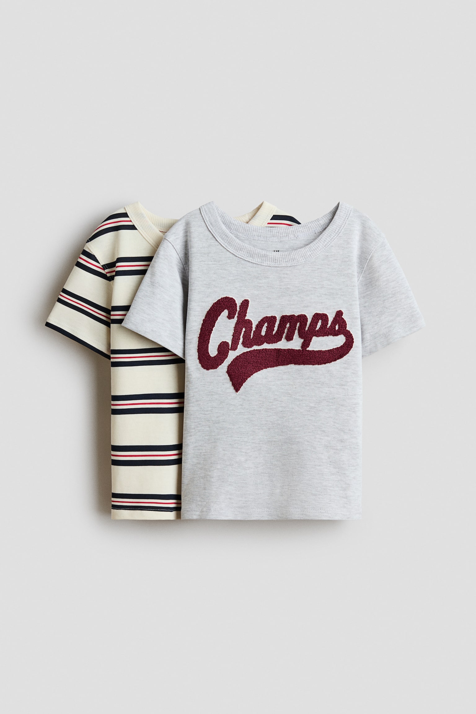 2件入棉質T恤 - 淺灰混色/Champs/米色/Los Angeles/鏽褐色/Adventure Seeker