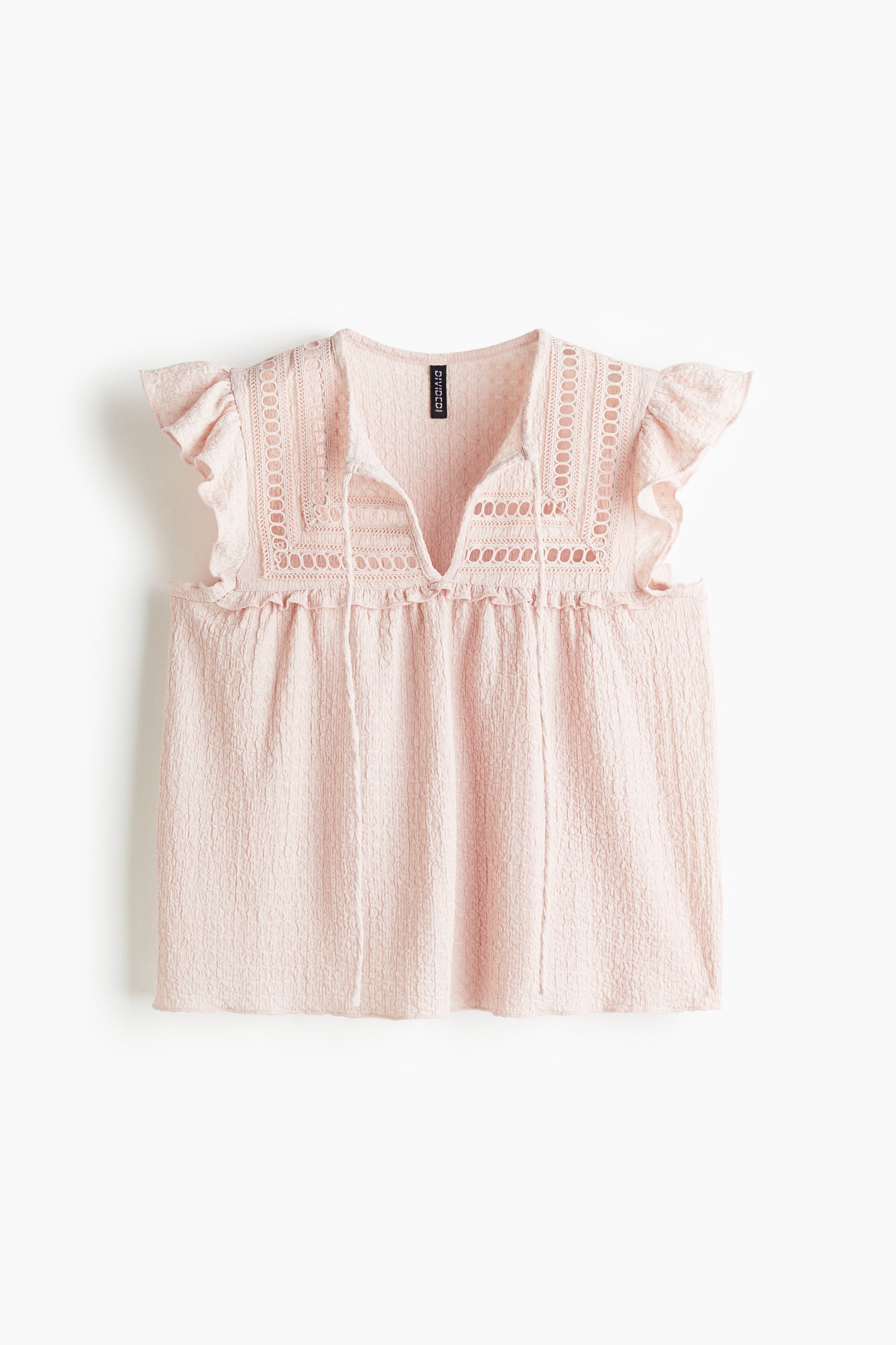 Haut en jersey texturé - Rose clair/Blanc/Bleu clair/Noir