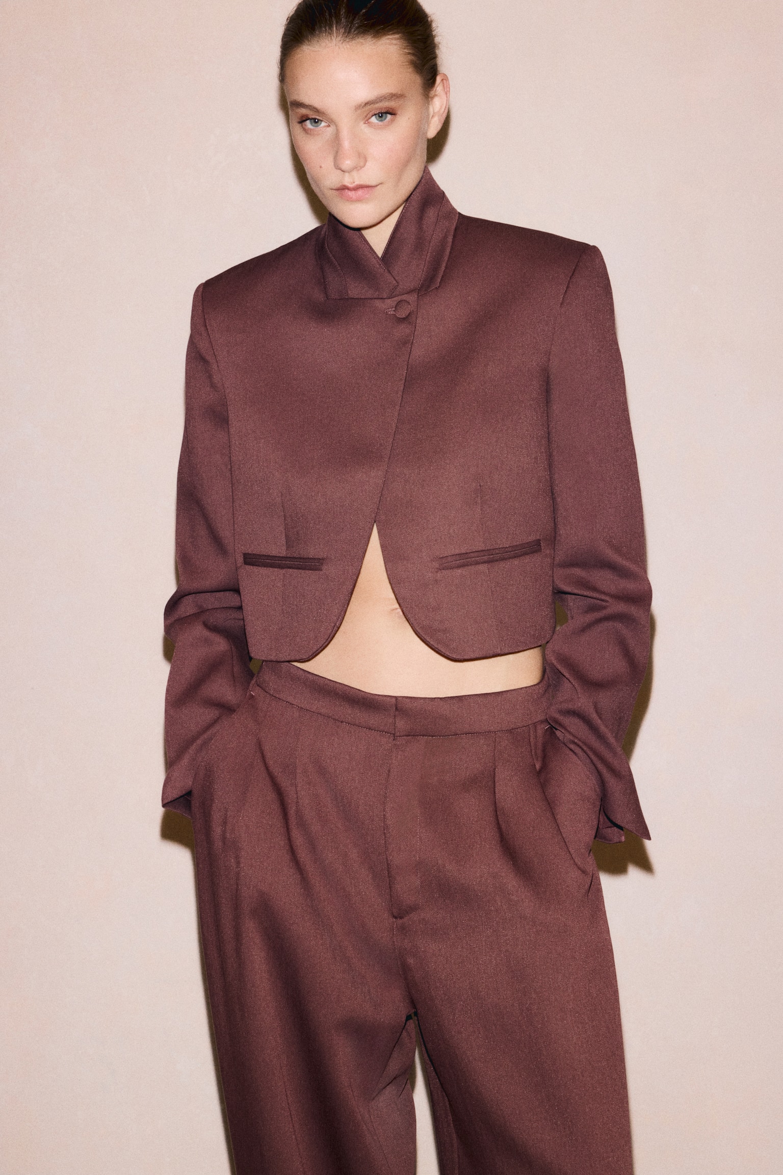 Женский пиджак H&M Viscose-Blend Twill Blazer, цвет: Ржавый коричневый — фото 3