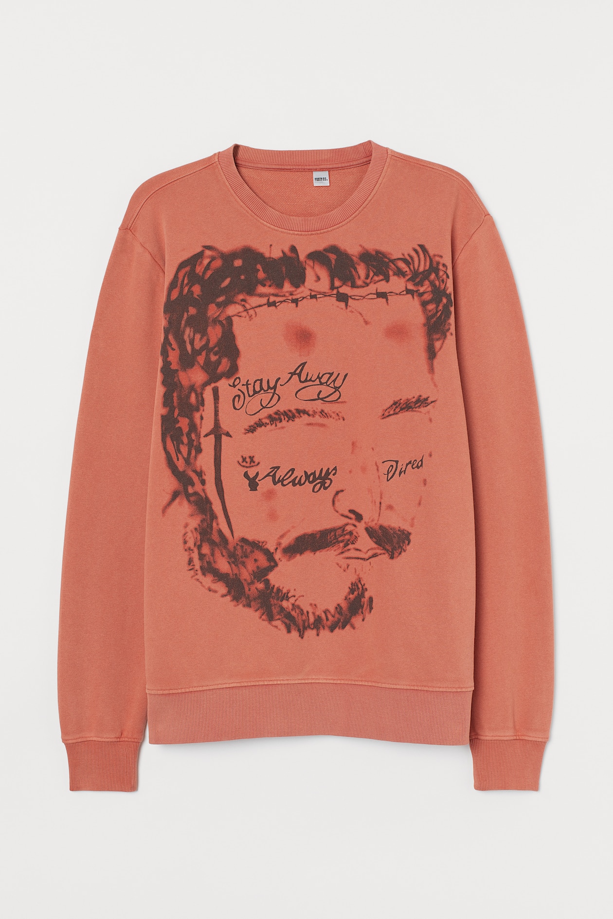 Print Sweater Rust brown/Post Malone Men H&M AU
