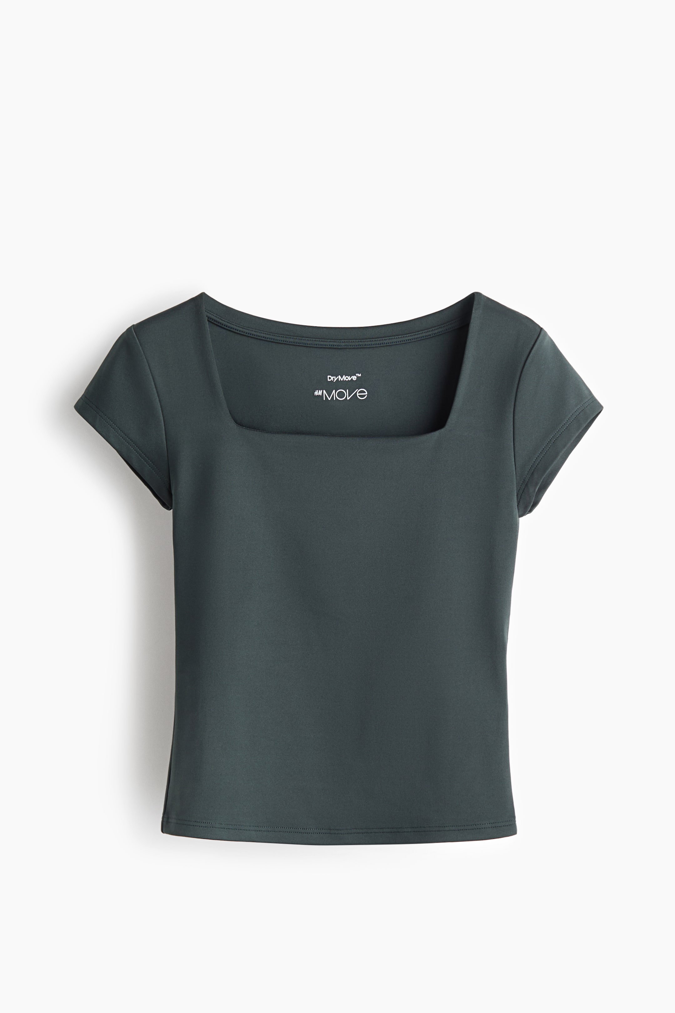 Ver imagen más grande: Top de deporte DryMove™ con escote cuadrado - Verde oscuro empolvado - NIÑOS | H&M ES 4