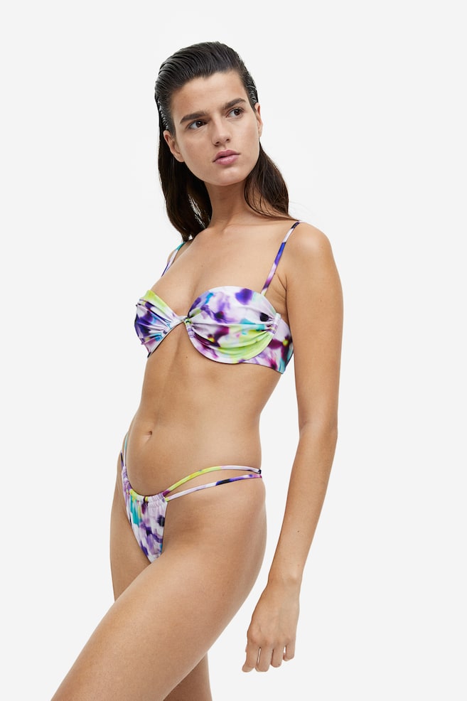 Padded bikini top - Purple/Floral/Turquoise/Black/Lime green - 3