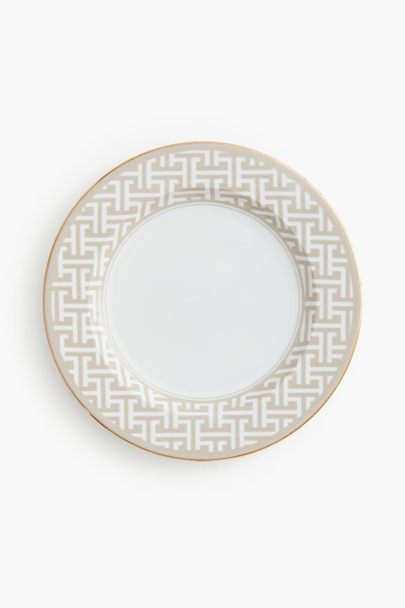 Porcelain plate - Light beige/Patterned/White/Black/Patterned - 1