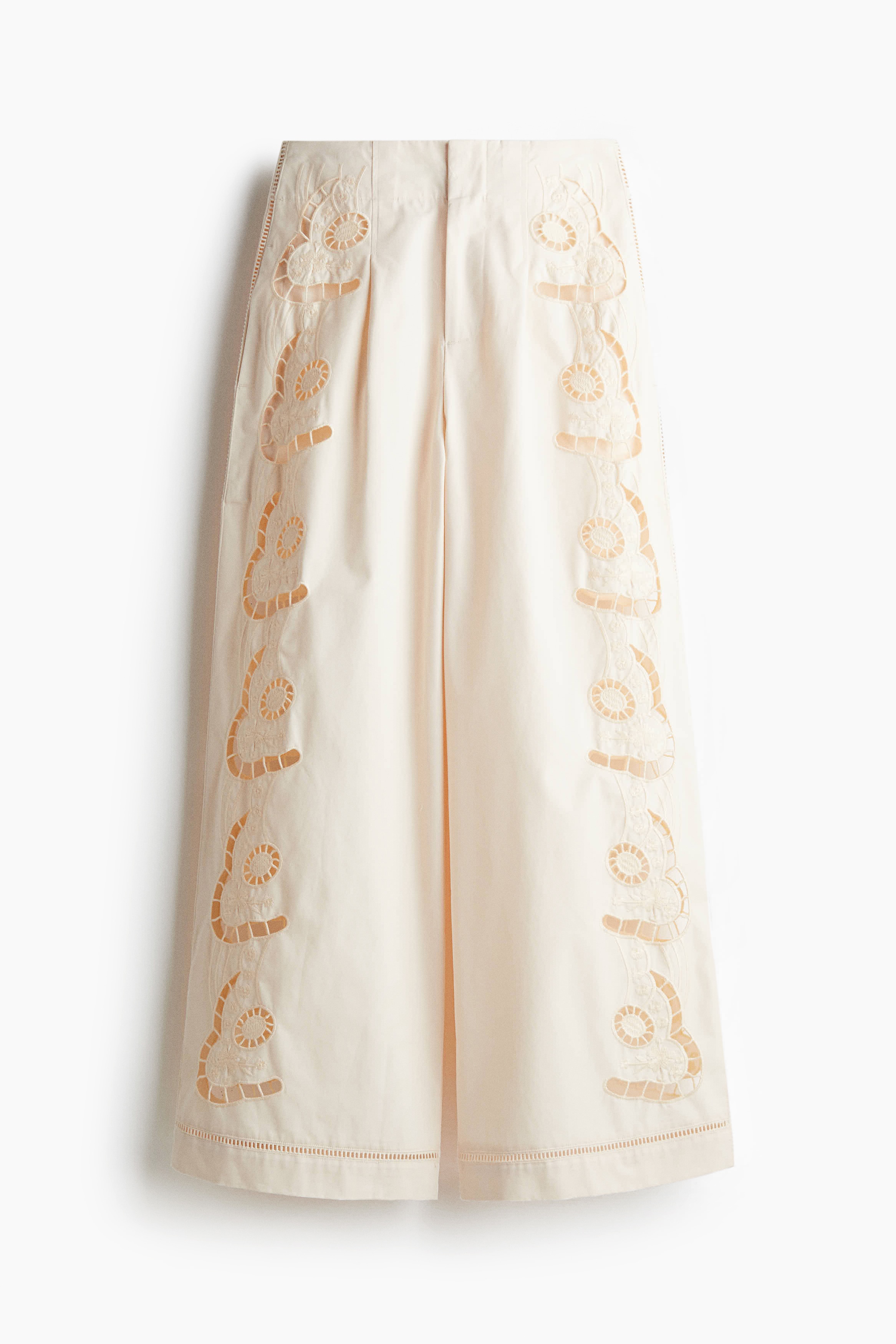 Broderie Anglaise Pants-Cream