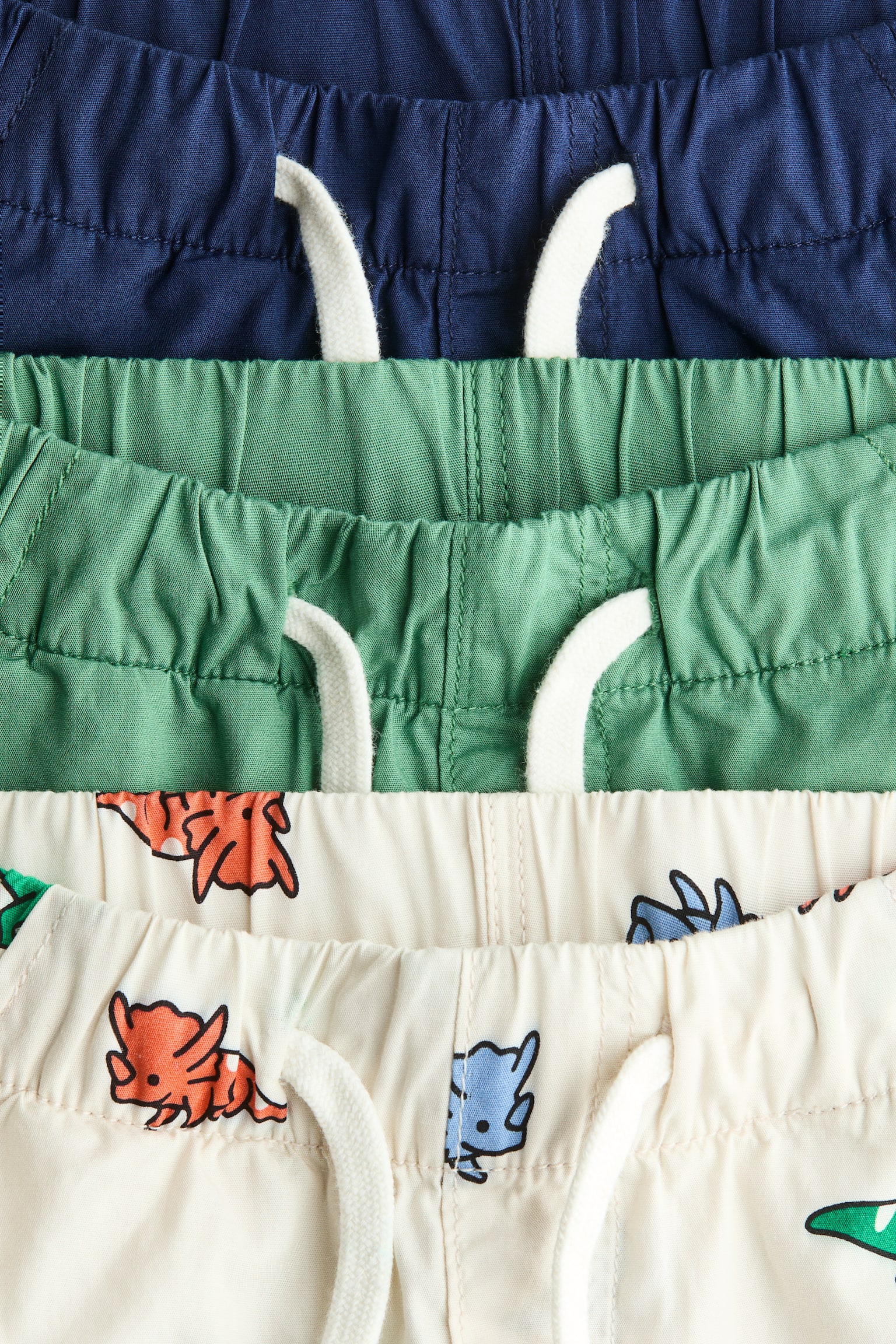 3-Pack Cotton Shorts - Cream/Dinosaurs - 2