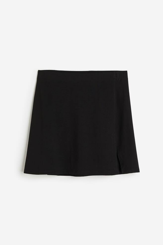 A-line jersey skirt - Black/White/Dark grey - 1
