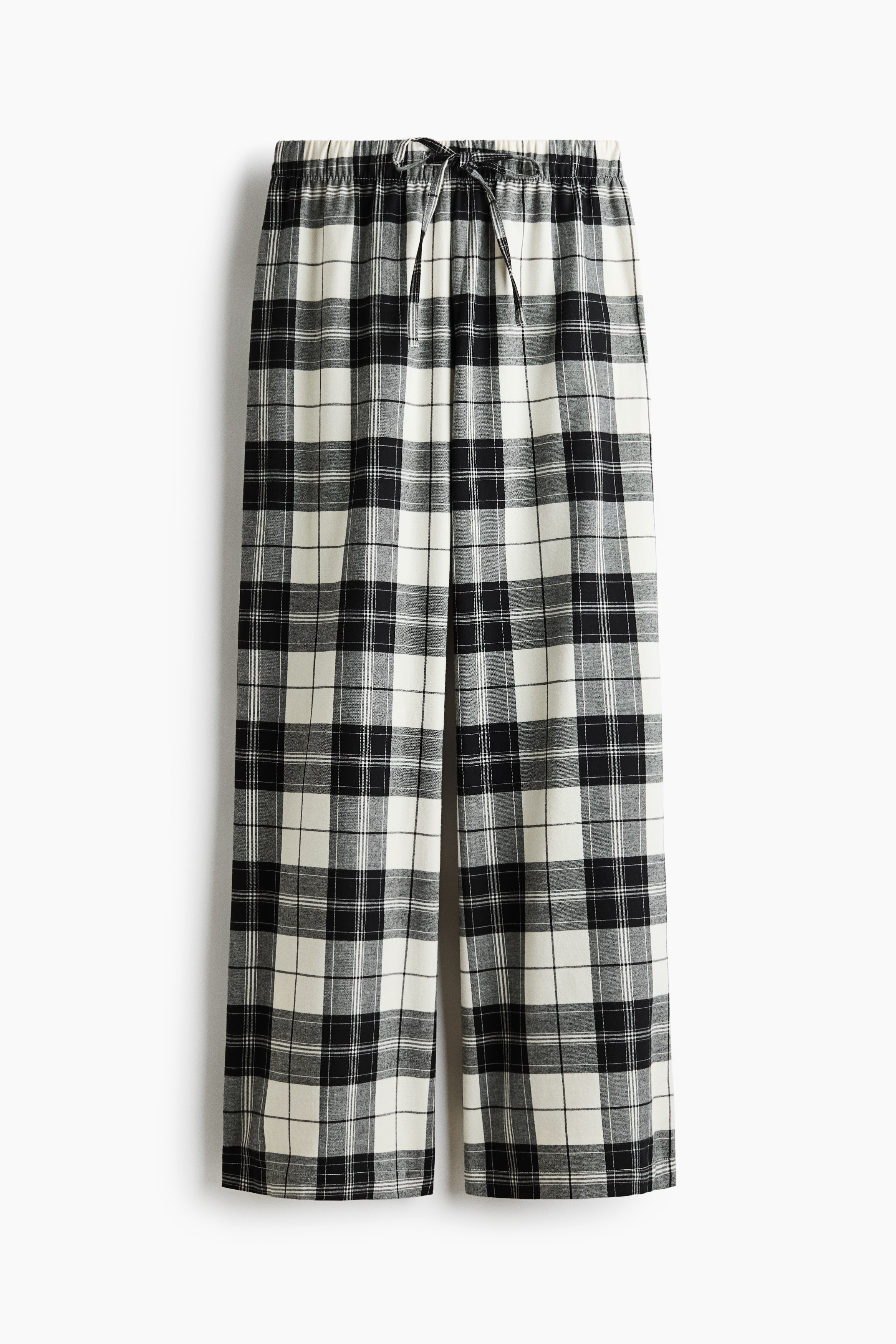 Cotton flannel pyjama bottoms - Cream/Checked/Burgundy/Checked/Red/Checked/Navy blue/Checked
