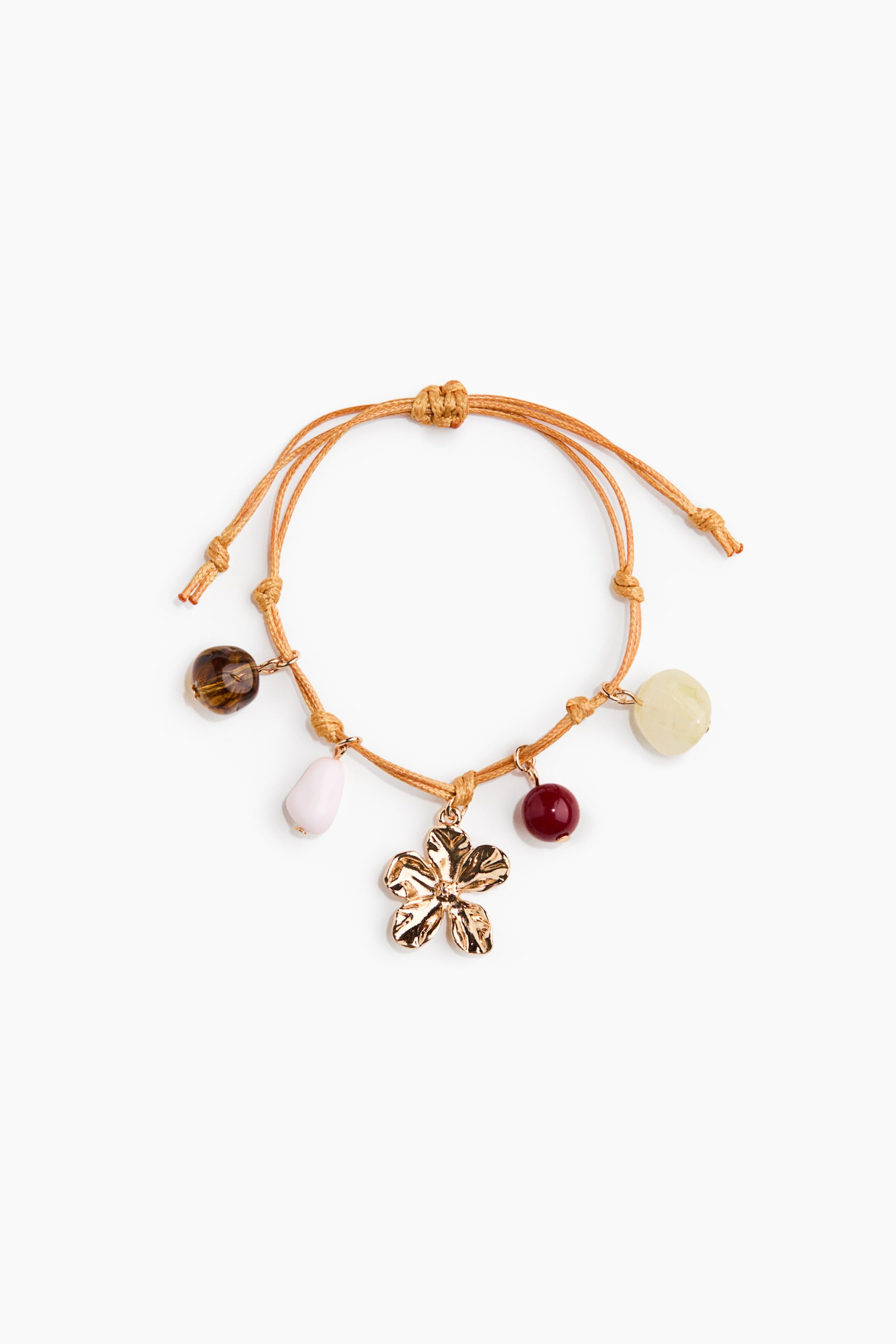 Cord charm bracelet - Yellow/Gold-coloured