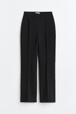 Wool-blend suit trousers - Regular waist - Long - Black - Ladies | H&M GB