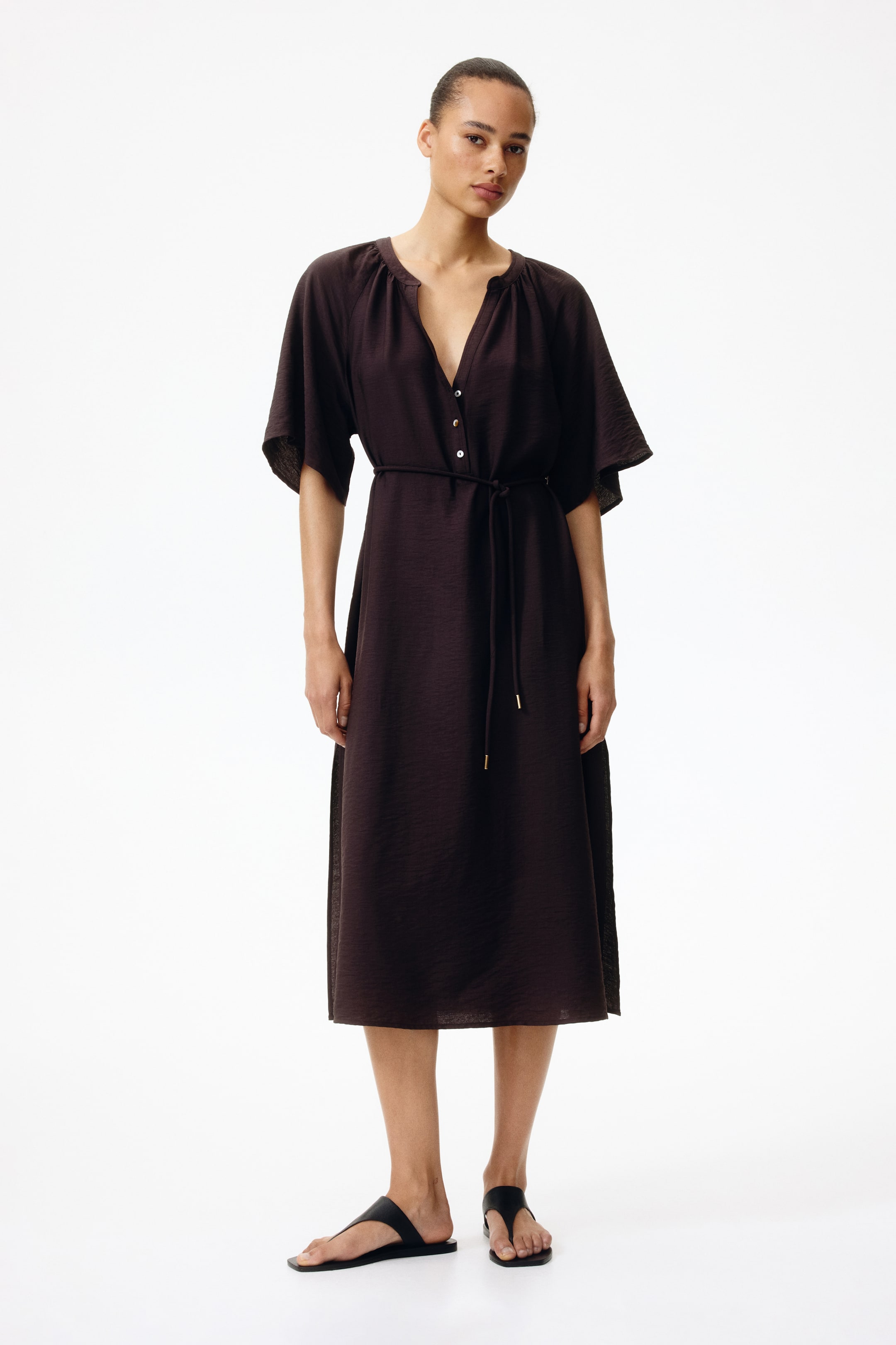 Женские платья H&M Tie-Detail Tunic Dress — фото 3