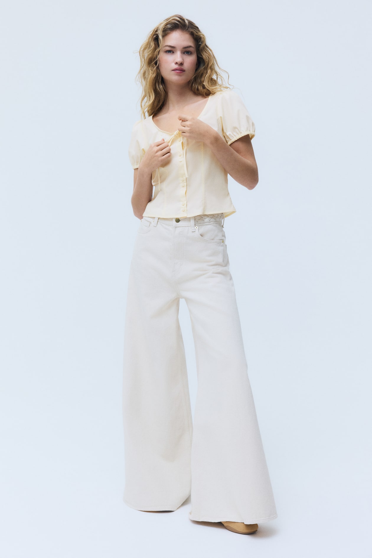 Puff-Sleeved Poplin Blouse - image 2