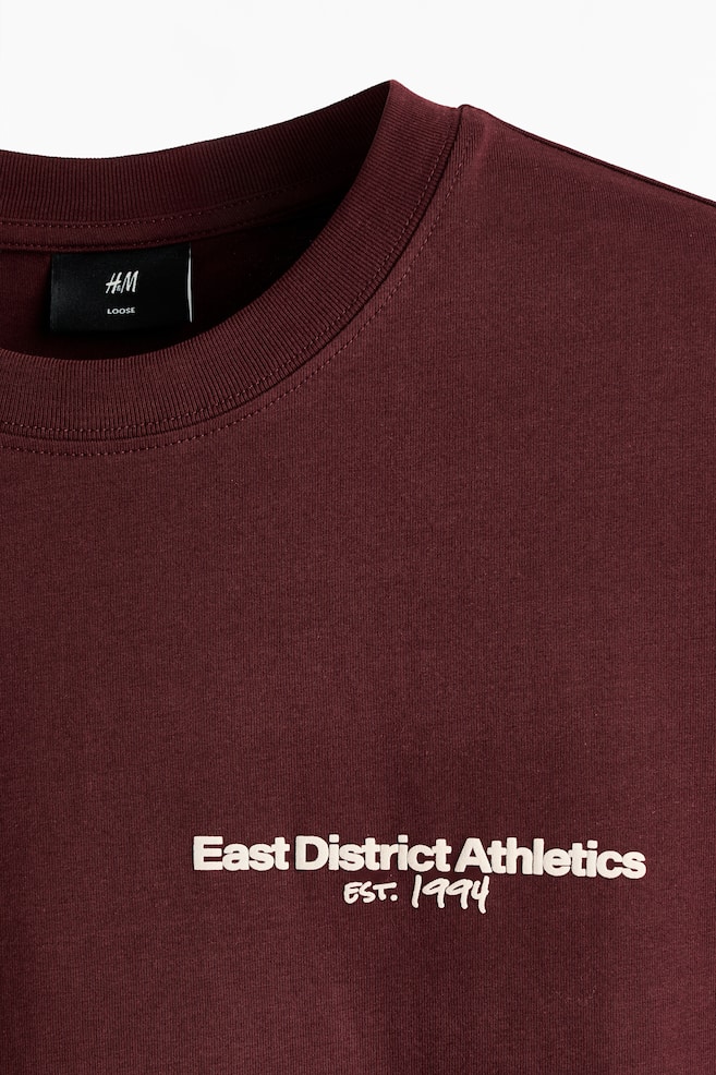 Loose Fit Printed T-shirt - Burgundy/Athletics/White/SoHo/Dark blue/New York City - 6