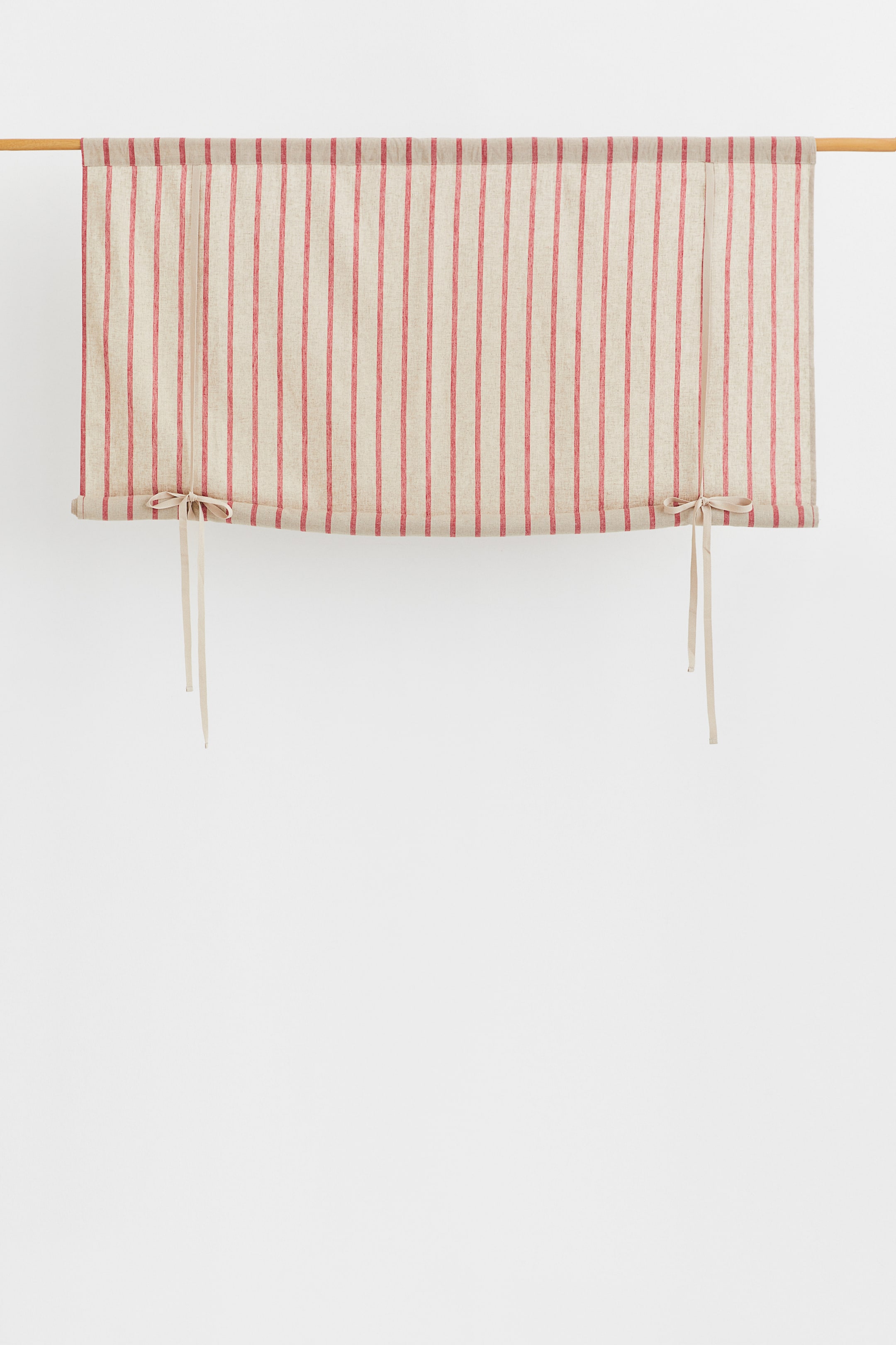 Linen-blend roll-up curtain - Beige/Striped - Home All | H&M GB