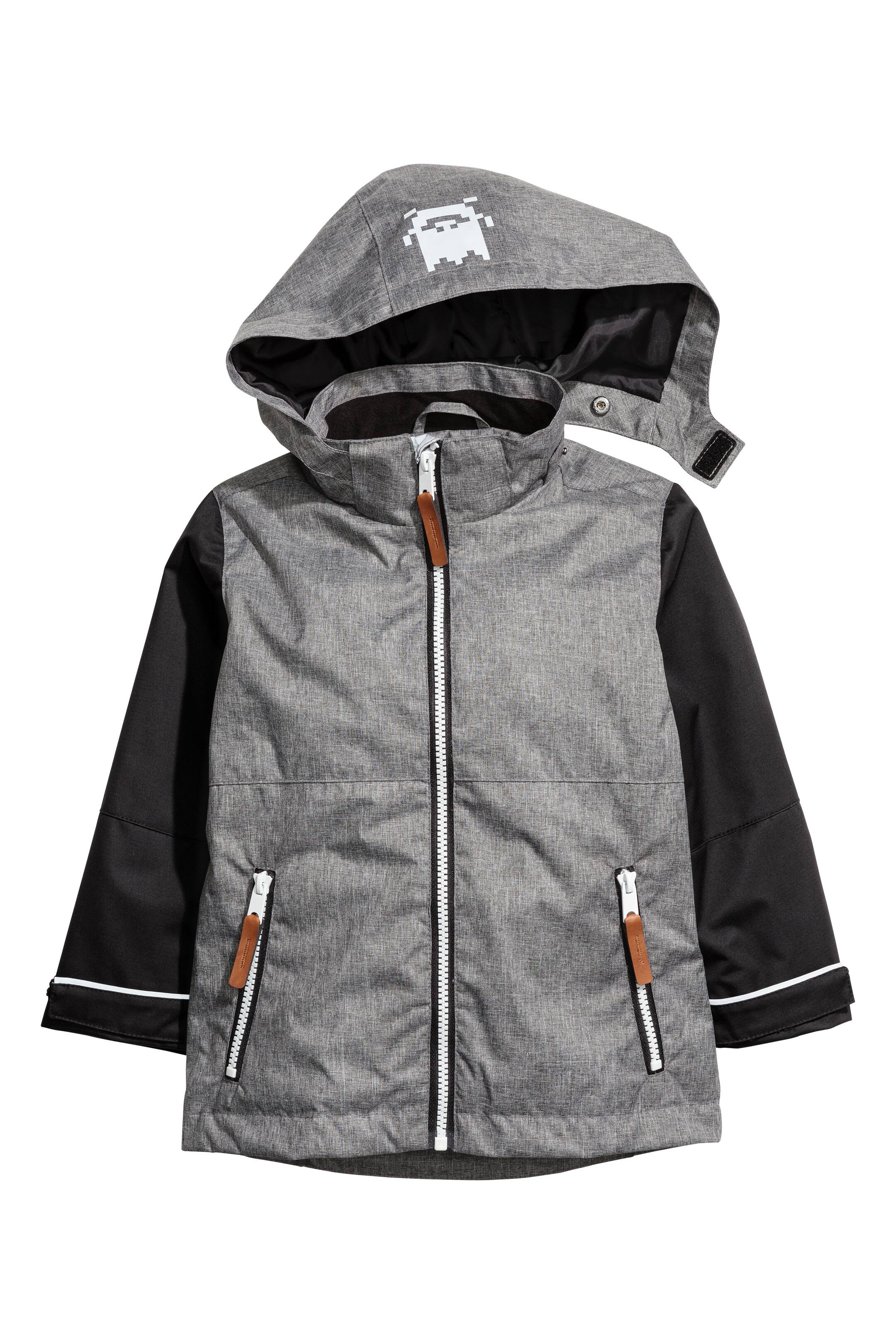 View larger image: Fleece-lined shell jacket - Grey marl - Kids | H&M GB 1