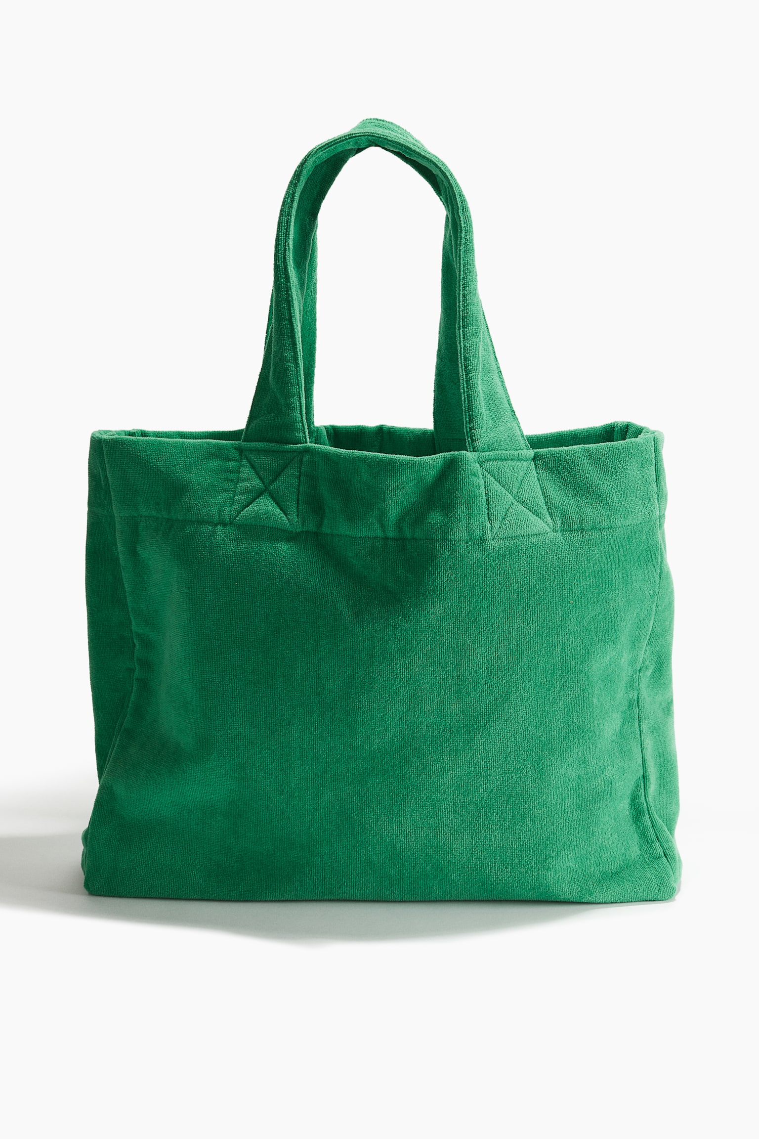 Cotton terry beach bag - Green/Mole/Orange - 1