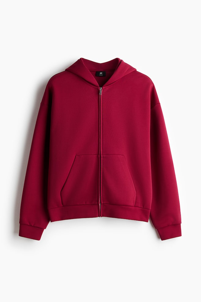 Chaqueta sudadera interlock Oversized Fit - Rojo/Gris claro jaspeado/Negro/Gris claro - 1