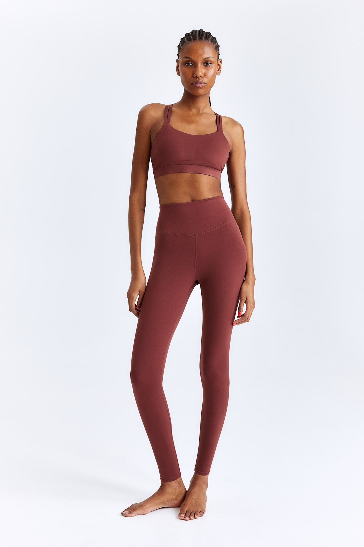 SoftMove™ Sports Leggings - High waist - Long - Rust brown - Ladies | H ...