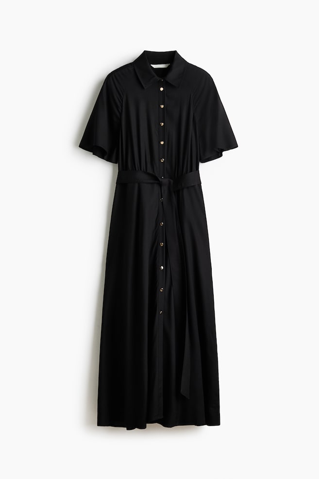 Tie-belt shirt dress - Black/Blue/White patterned/Black/Light beige/Leopard print/Black/Cream/Zebra print/White/Red floral/Black/Floral/Beige/Leopard print/Bright blue/White patterned/Black/Floral/Dark brown/Floral/White/Green patterned/Cream/Black patterned/Dark khaki green - 1