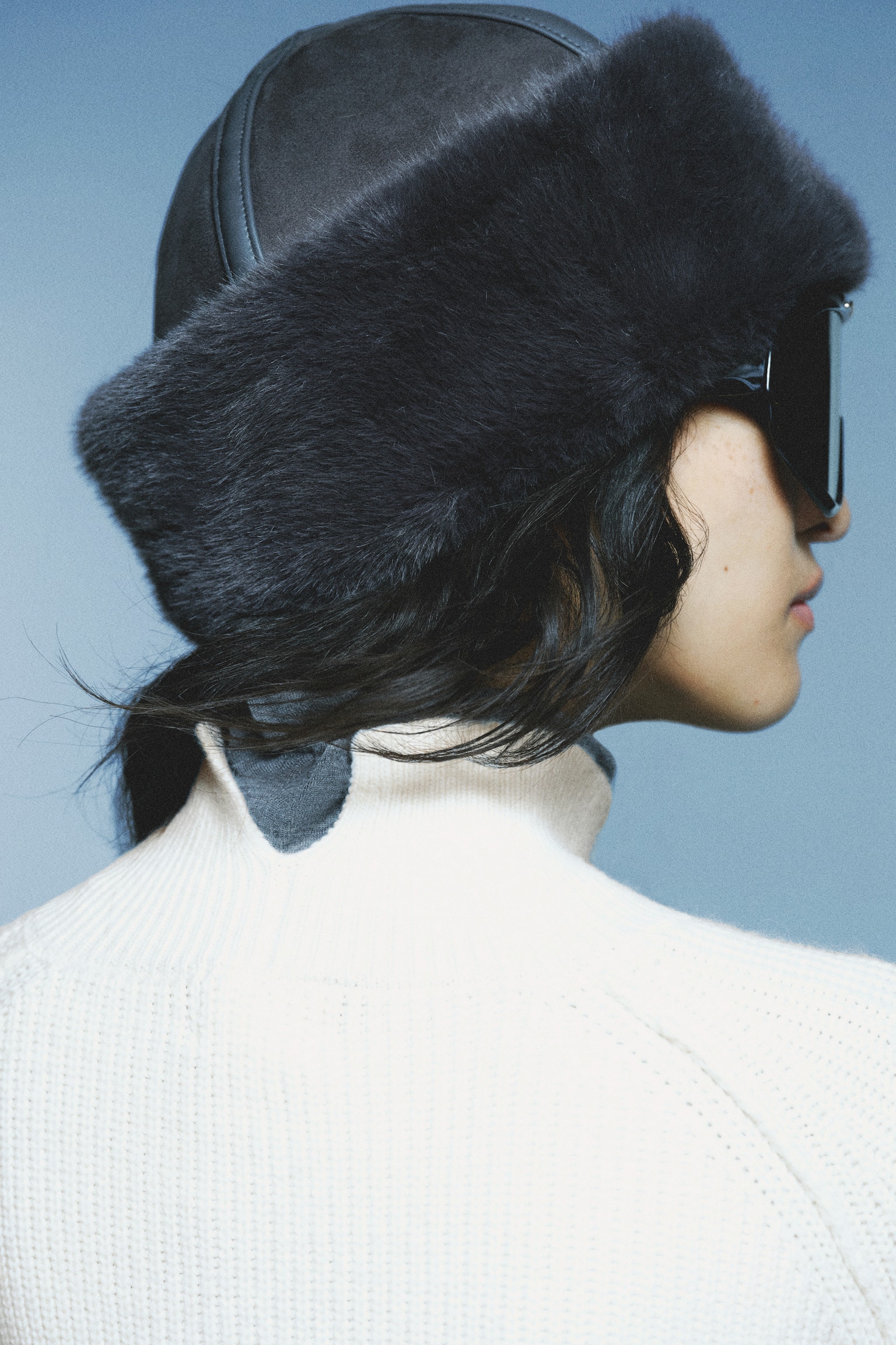 Suéter cuello alto en tejido acanalado - Beige claro/Café - 7