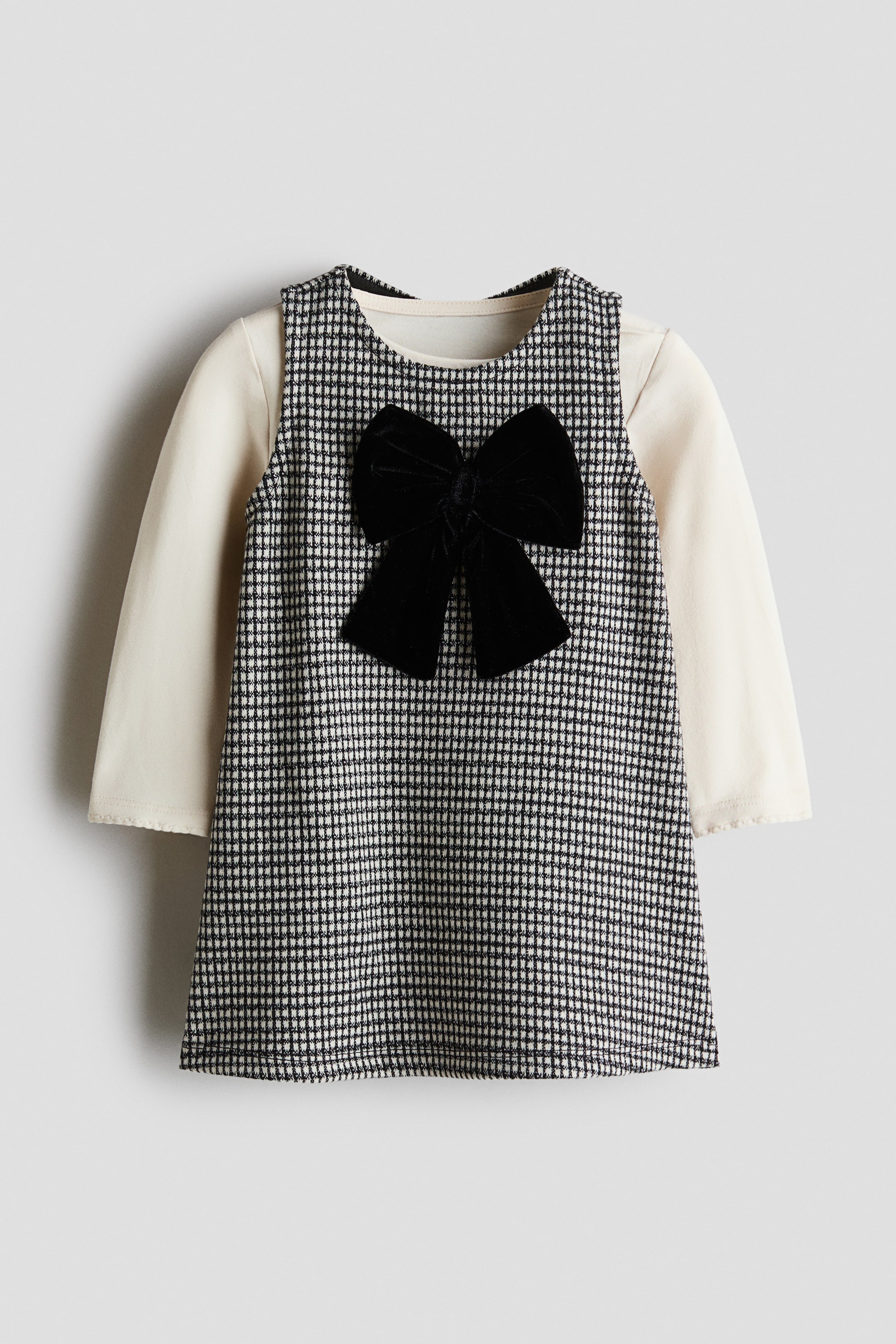 View larger image: 2-piece A-line dress and top set - Grey/Checked - Kids | H&M 1