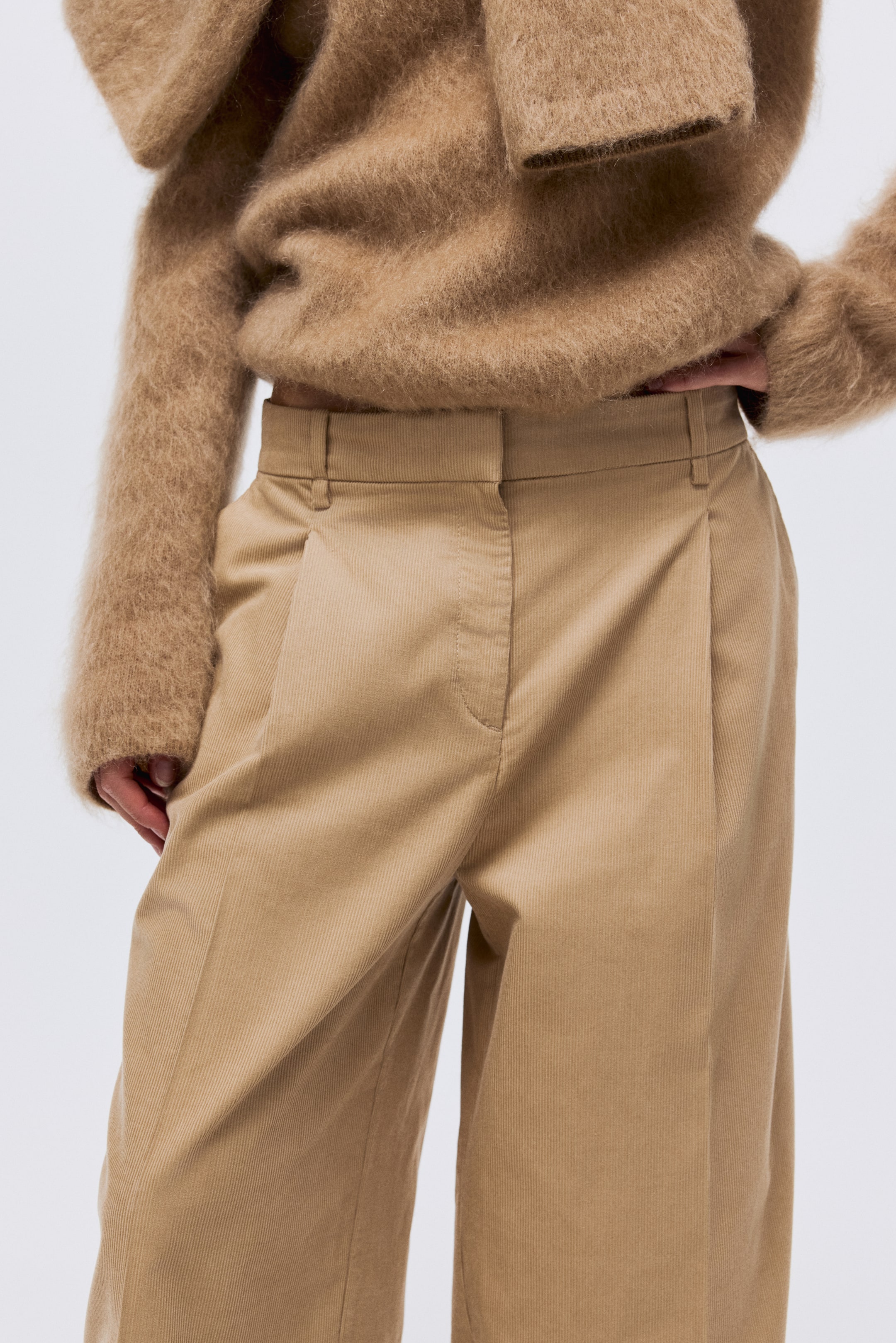 Visualizza immagine più grande: Pantaloni ampi in velluto a coste - Beige - DONNA | H&M IT 3
