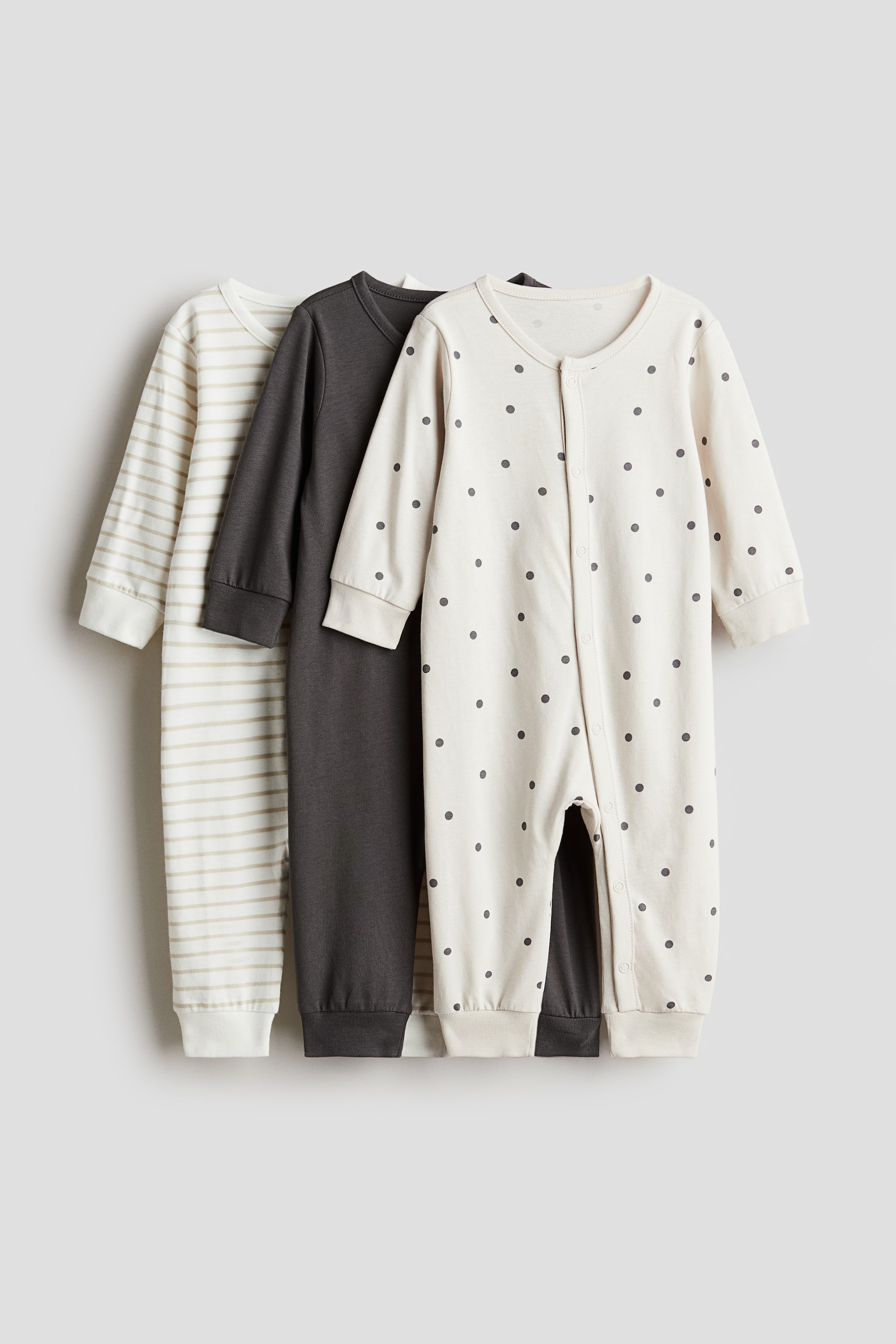 3-pack Cotton Pajama Jumpsuits