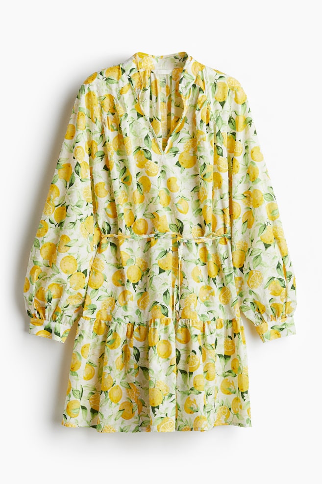 Plumeti dress - White/Oranges/White/Bright blue/Patterned - 1