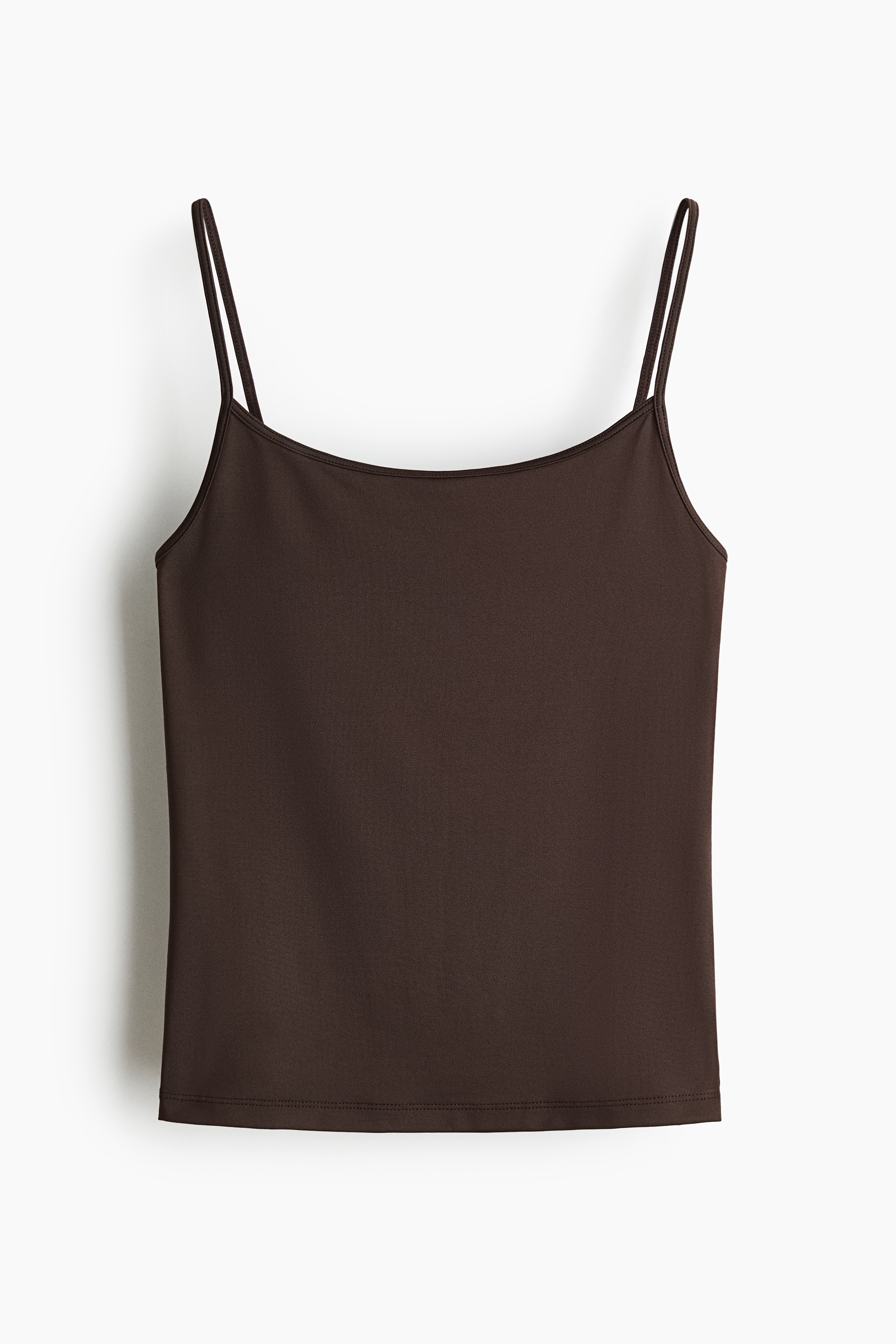 Top à bretelles fines en jersey - Marron foncé/Noir/Blanc/Olive doré