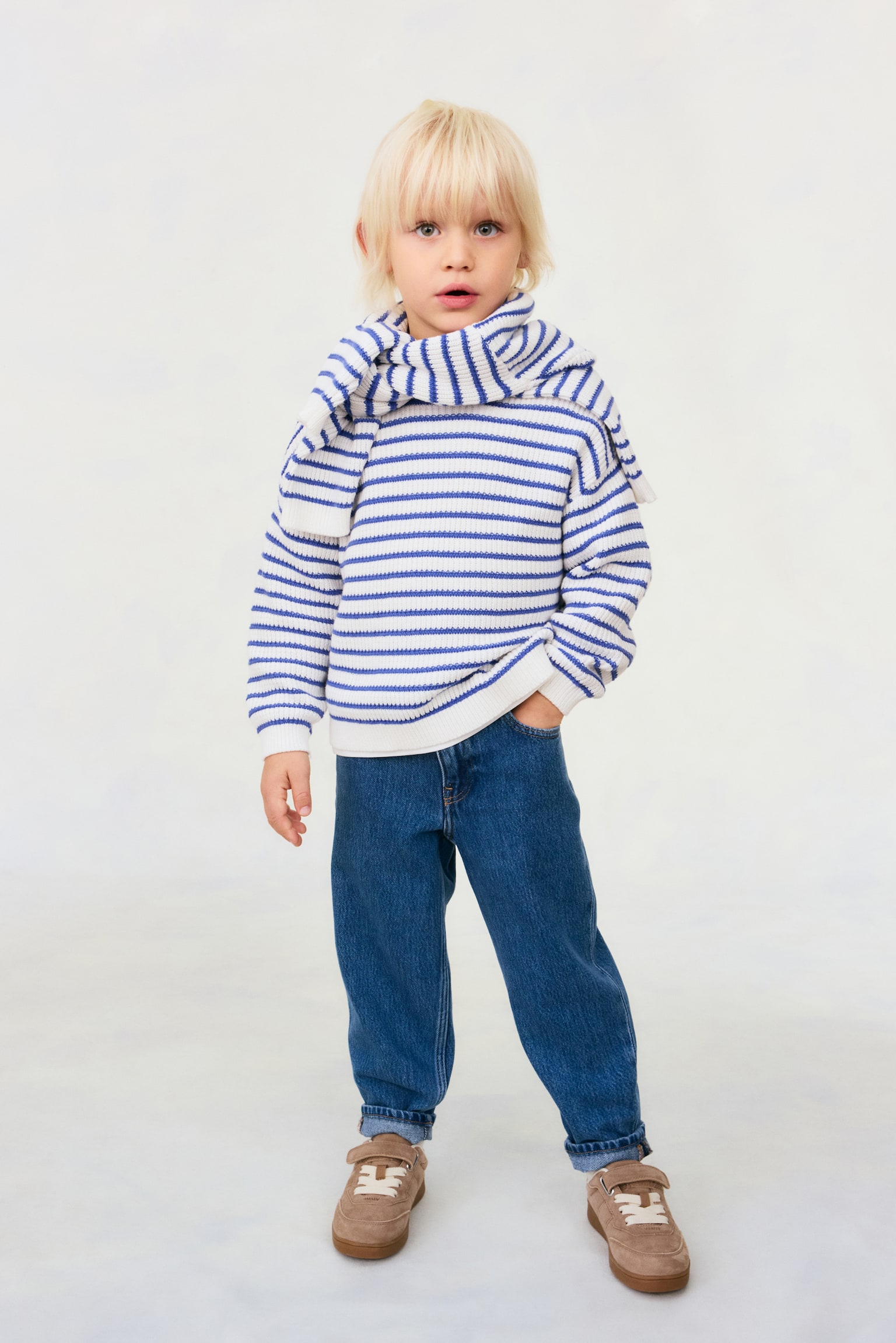 Jeans a sigaretta in misto cotone - Blu denim/Blu denim chiaro/Grigio scuro - 1