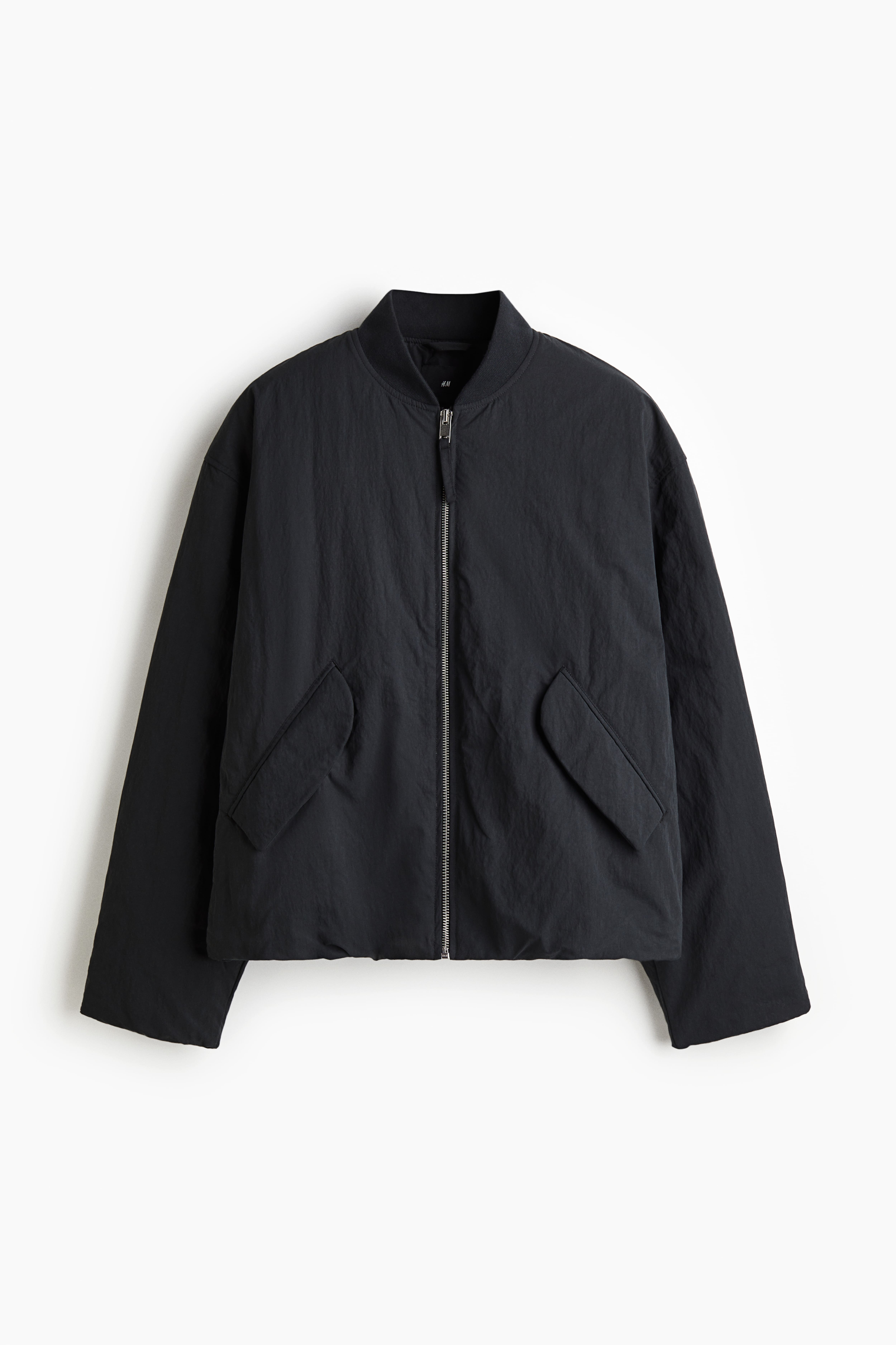 Loose-Fit Nylon Bomber Jacket