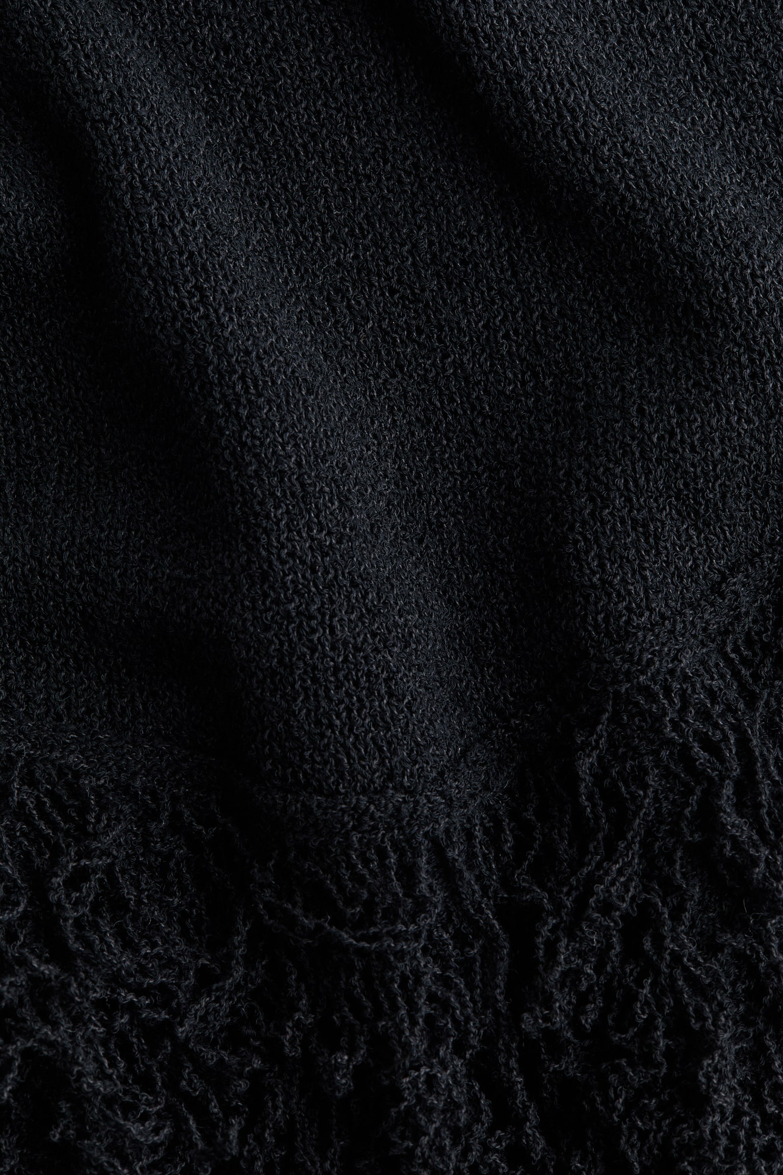 Fringed knitted dress - Black - 6