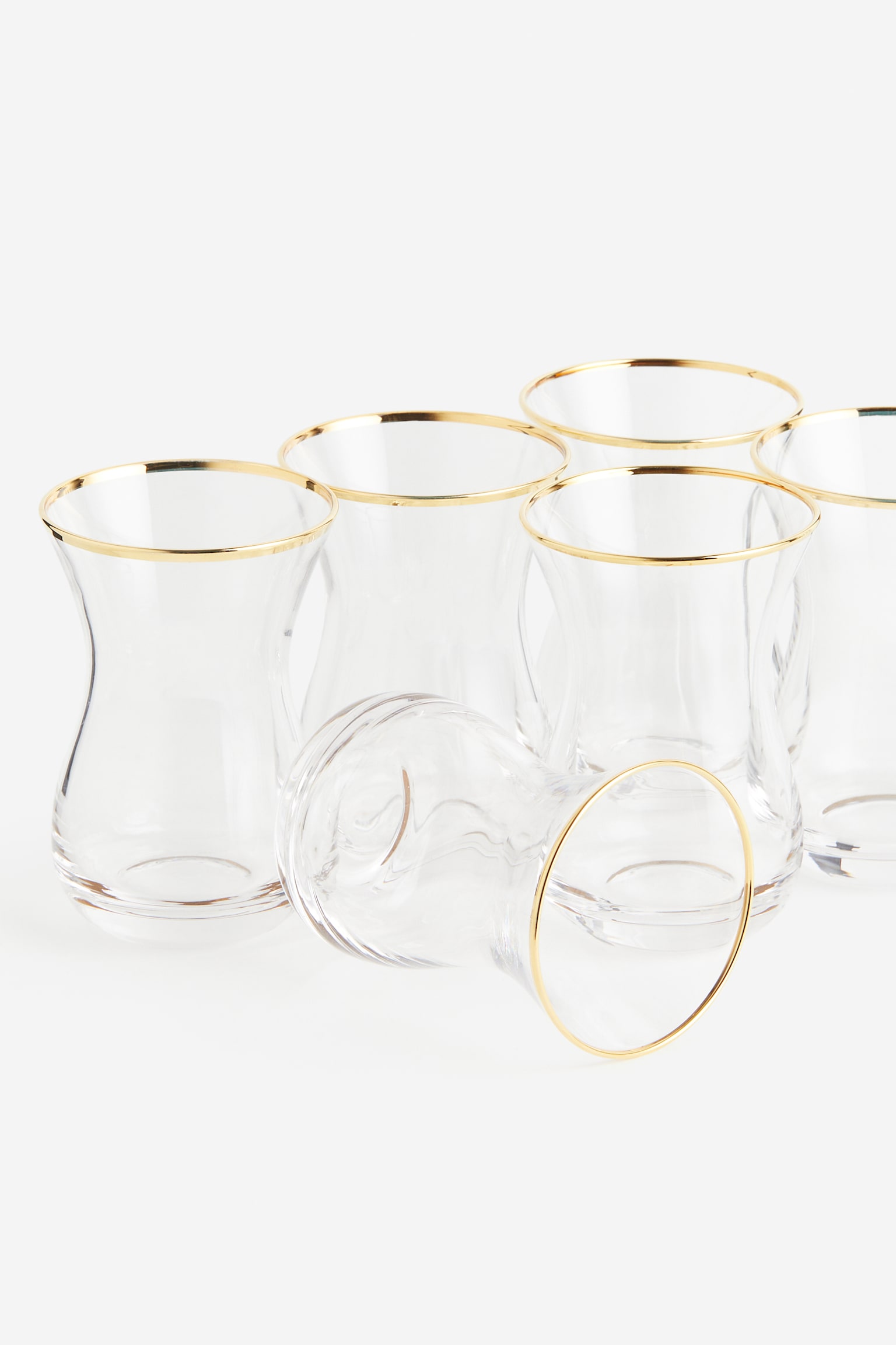 6-pack glasses - Clear glass/Gold-coloured - 3