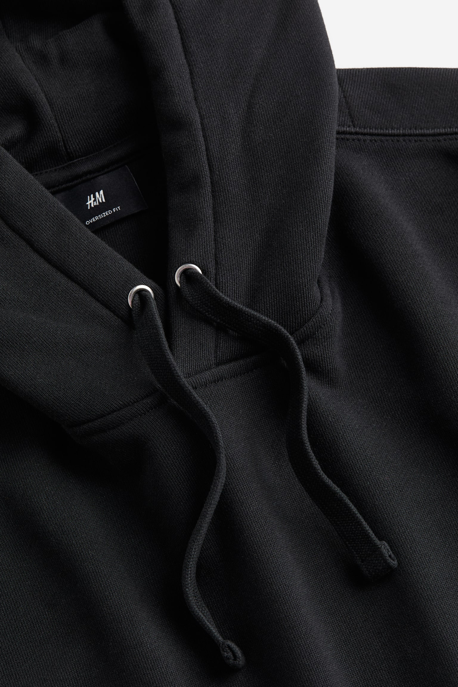 Oversized Fit Cotton hoodie - Black - 3