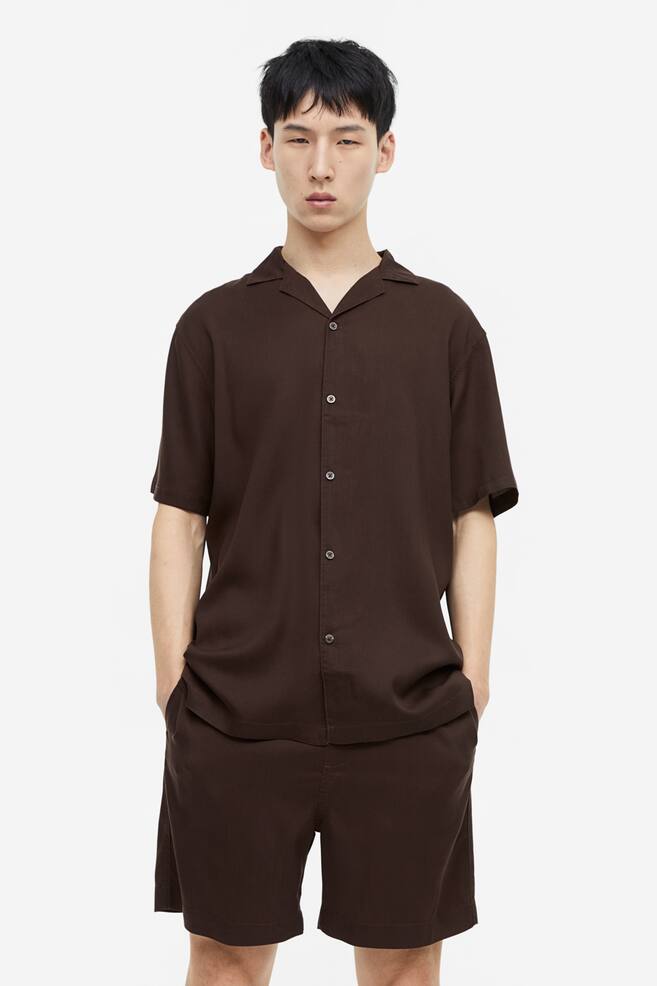 Regular Fit Lyocell pyjamas - Dark brown - 3