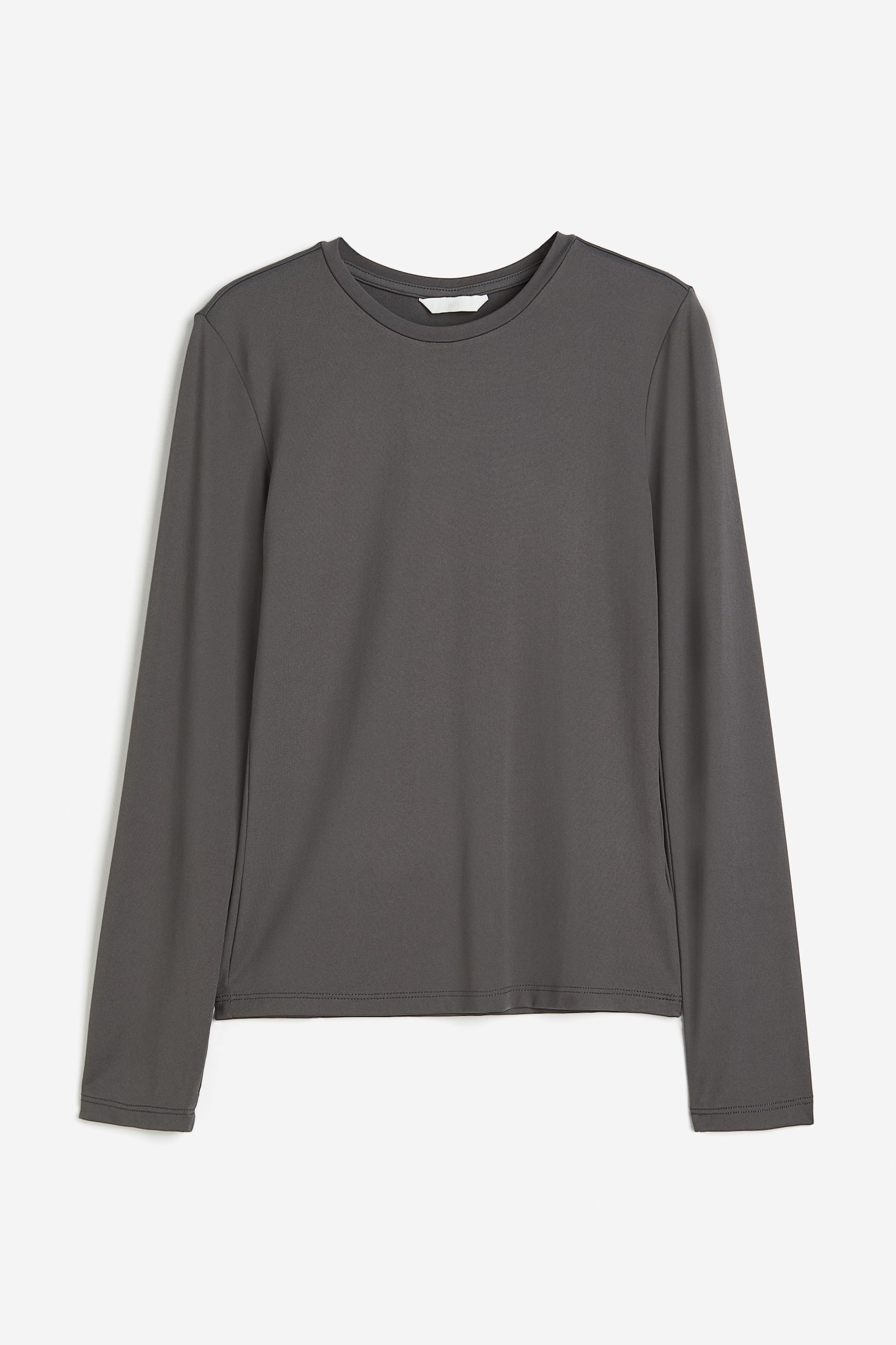 Long Sleeve Microfibre Top - Dark grey/White/Greige/Beige/Natural white/Black/Dark brown/Dusty green - 2