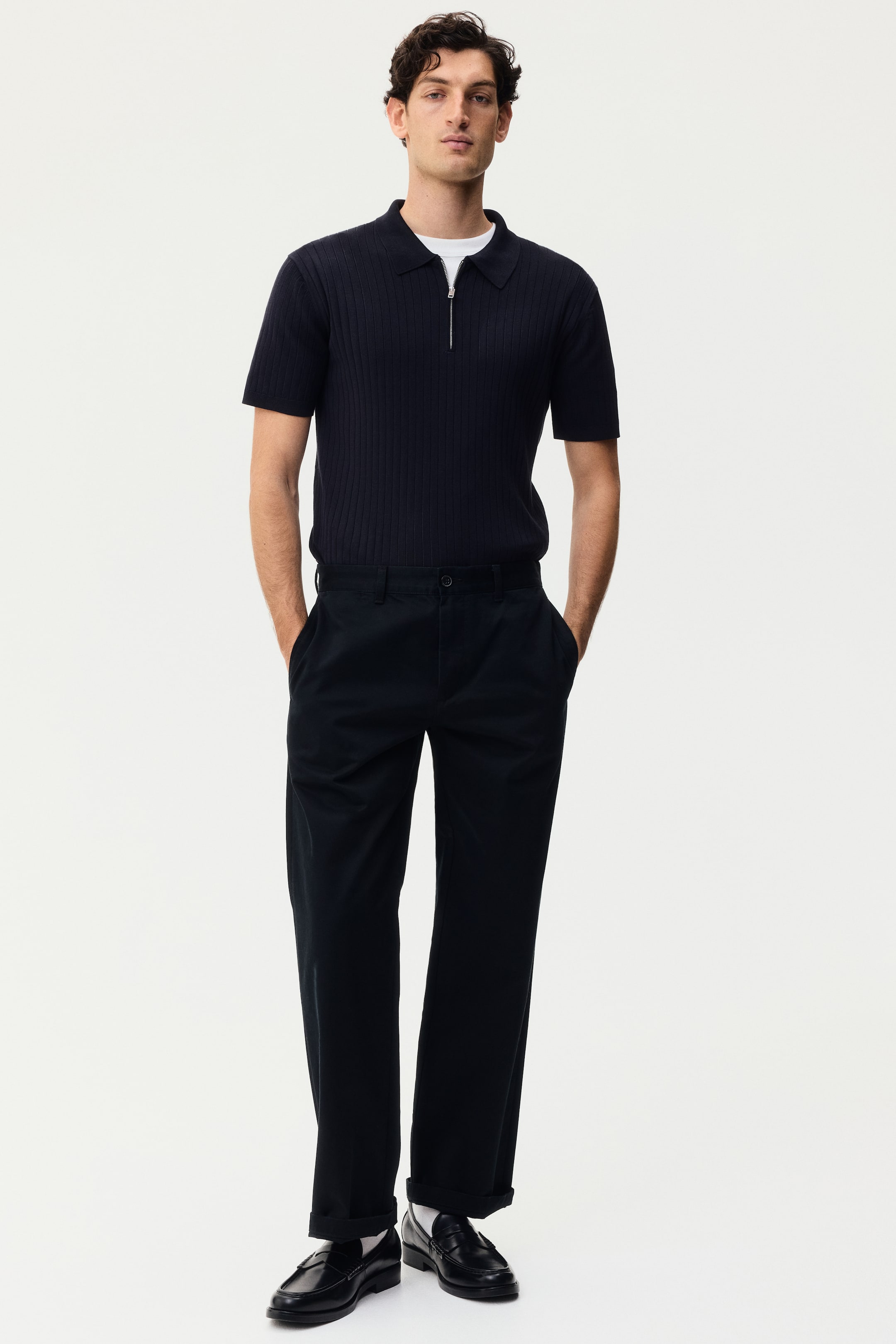 View larger image: Slim Fit Polo shirt - Dark blue | H&M IN 2