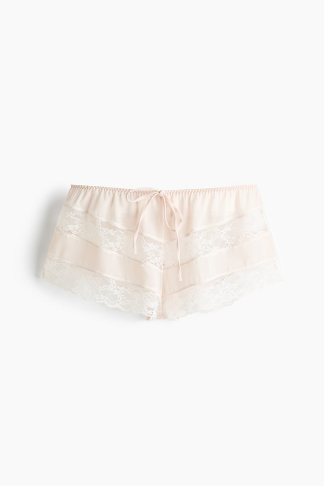 Slip Shortie aus Chiffon - Hellbeige/Weiß/Hellrosa - 1