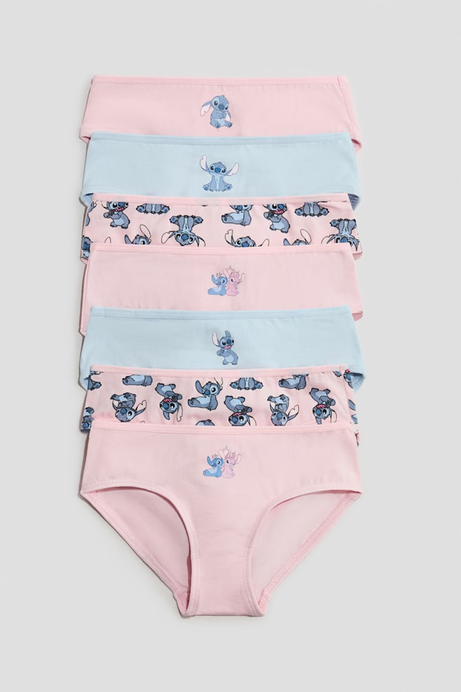 7-pack Cotton Briefs - Light pink/Lilo & Stitch/Lilac/Frozen - 1