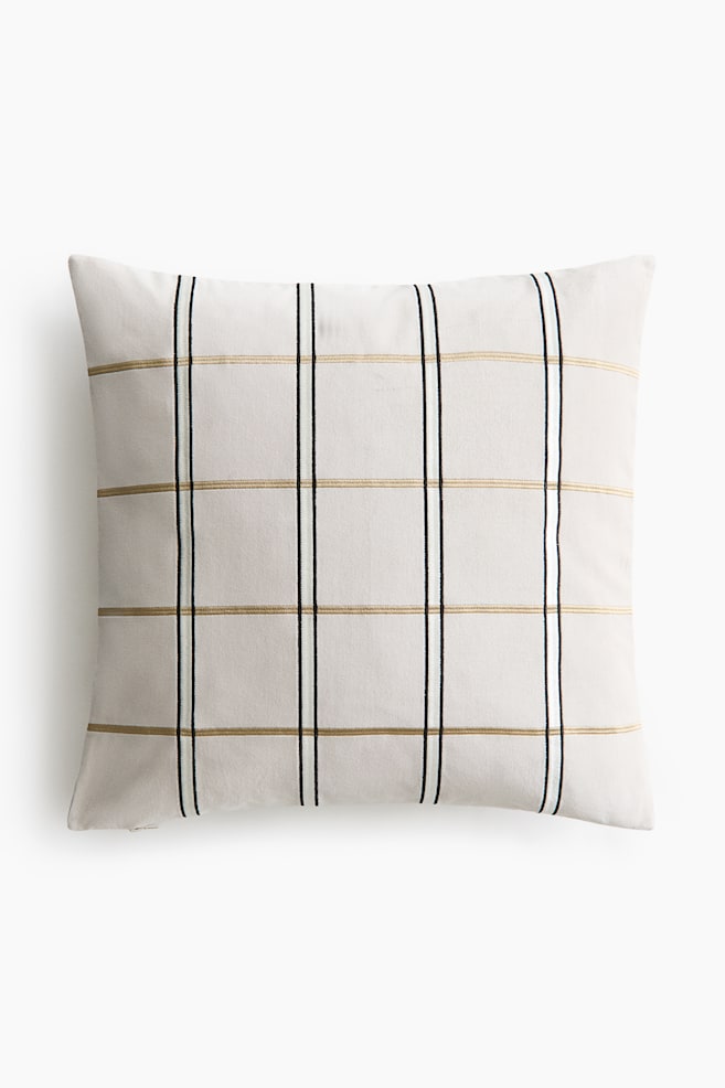 Velvet cushion cover - Light mole/Checked/Sage green/Checked/Beige/Checked - 1