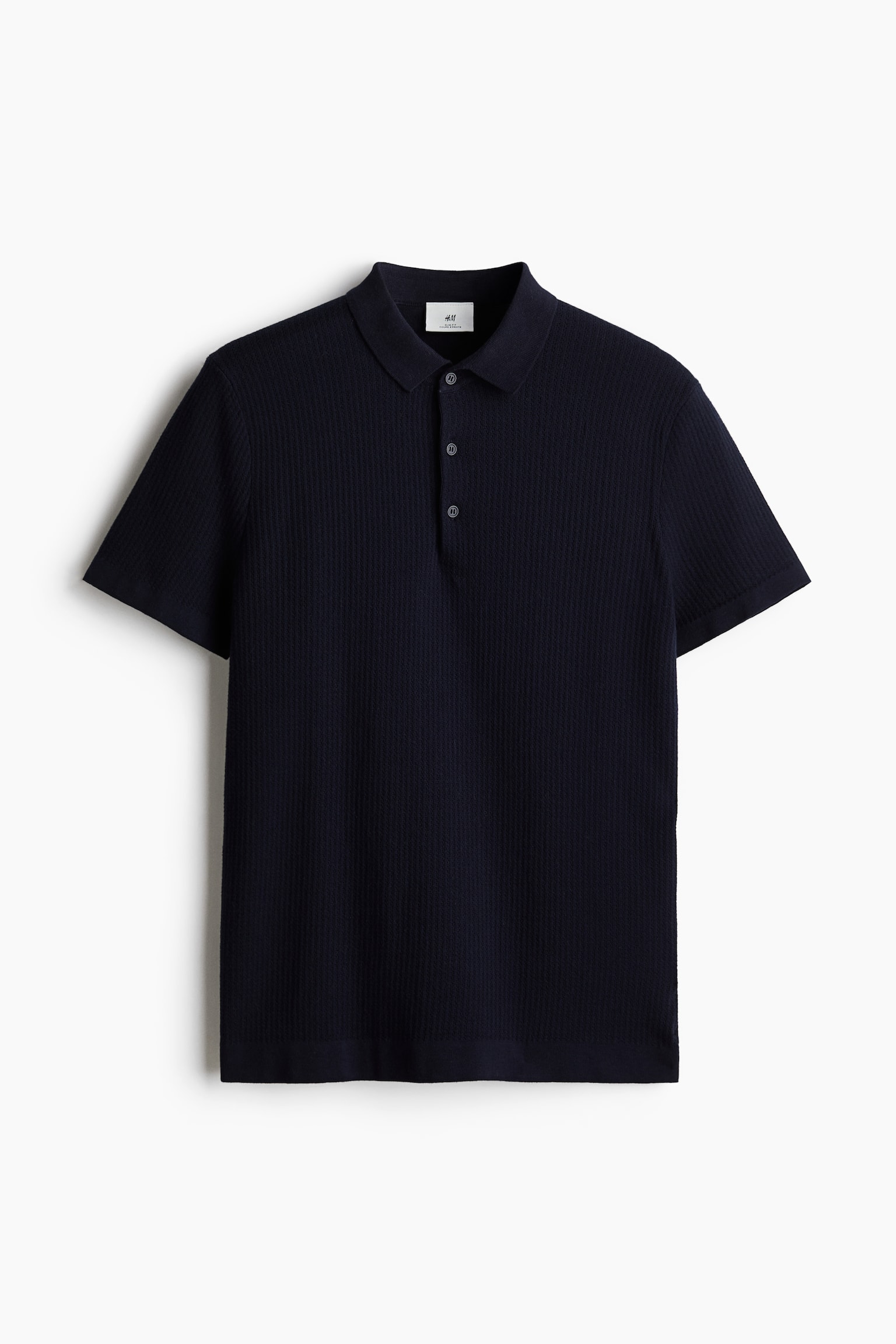 Slim Fit Textured Polo Shirt - Navy blue/Cream/Dark brown - 2