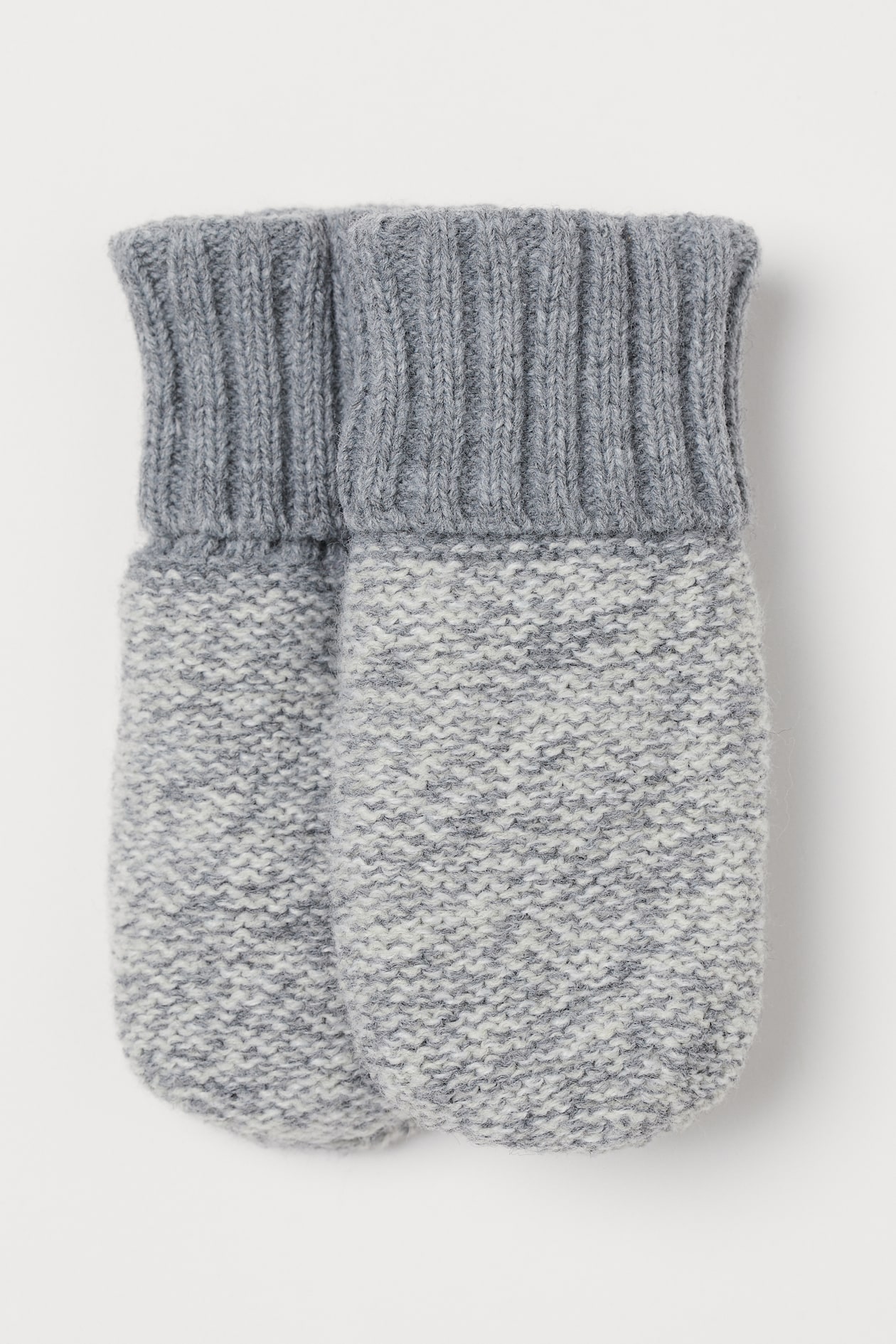Mittens Light Knit Mittens - Light gray melange - Kids | H&M CA