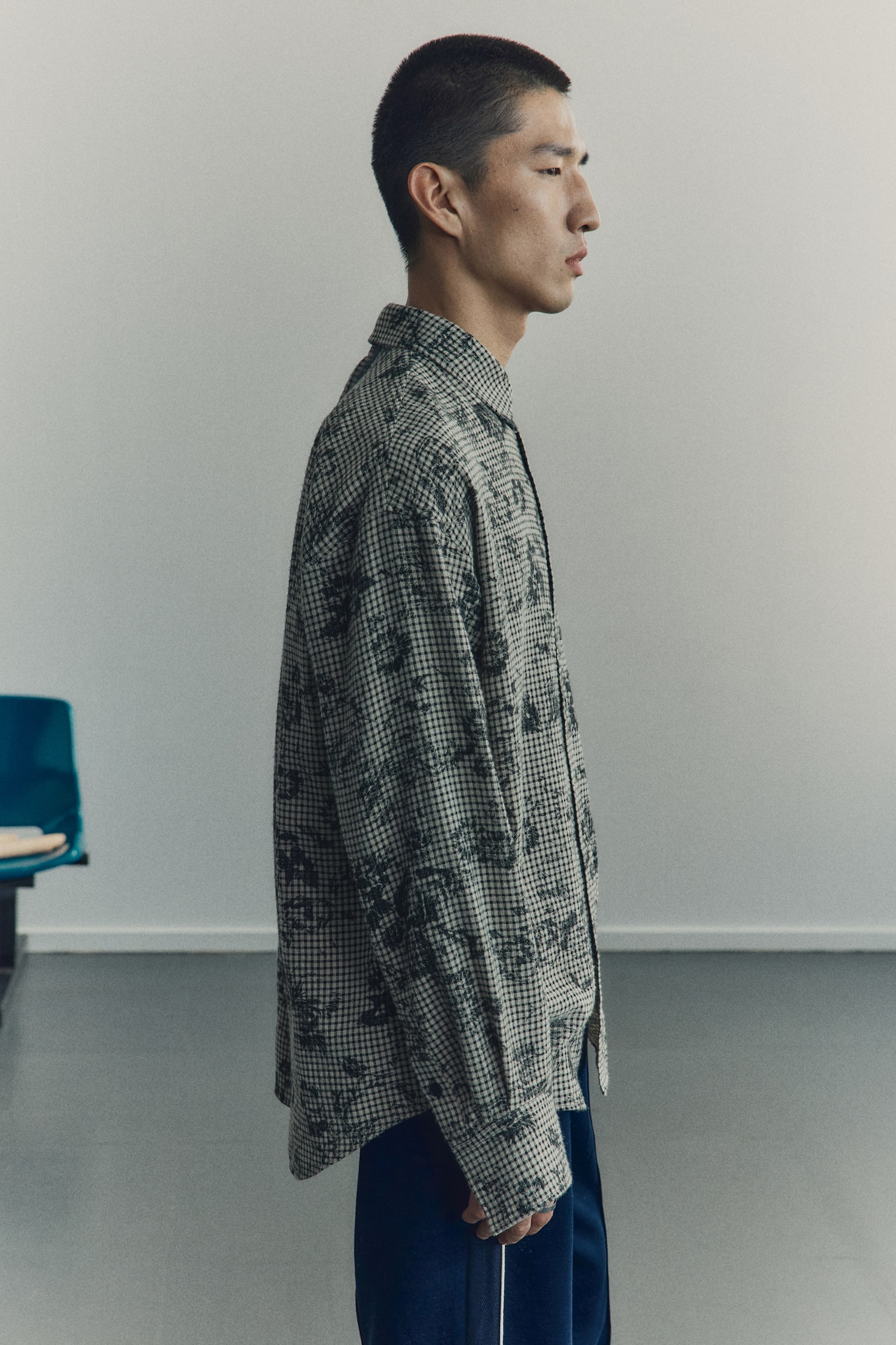 Loose Fit Shirt - Beige/Checked - 6