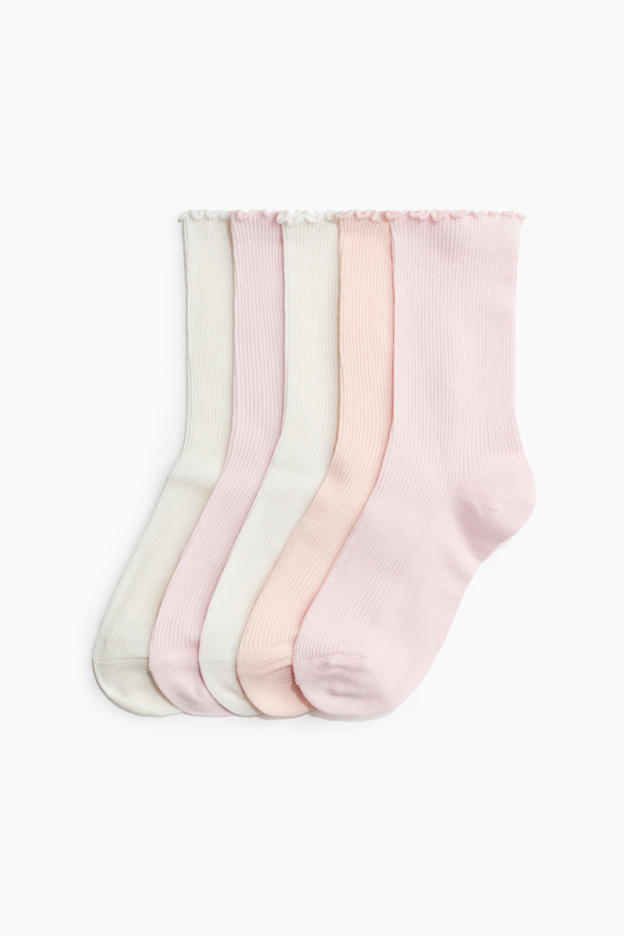 Ampliar la imagen: 5-pack Calcetines en tejido acanalado - Rosa claro/Rosa palo/Blanco - Ladies | H&M MX 1
